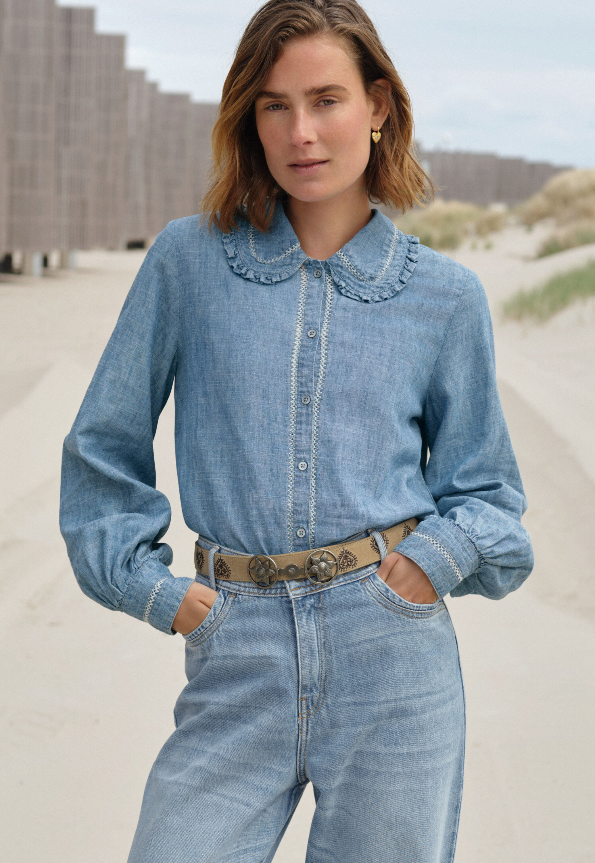 Bluse mit Biesen