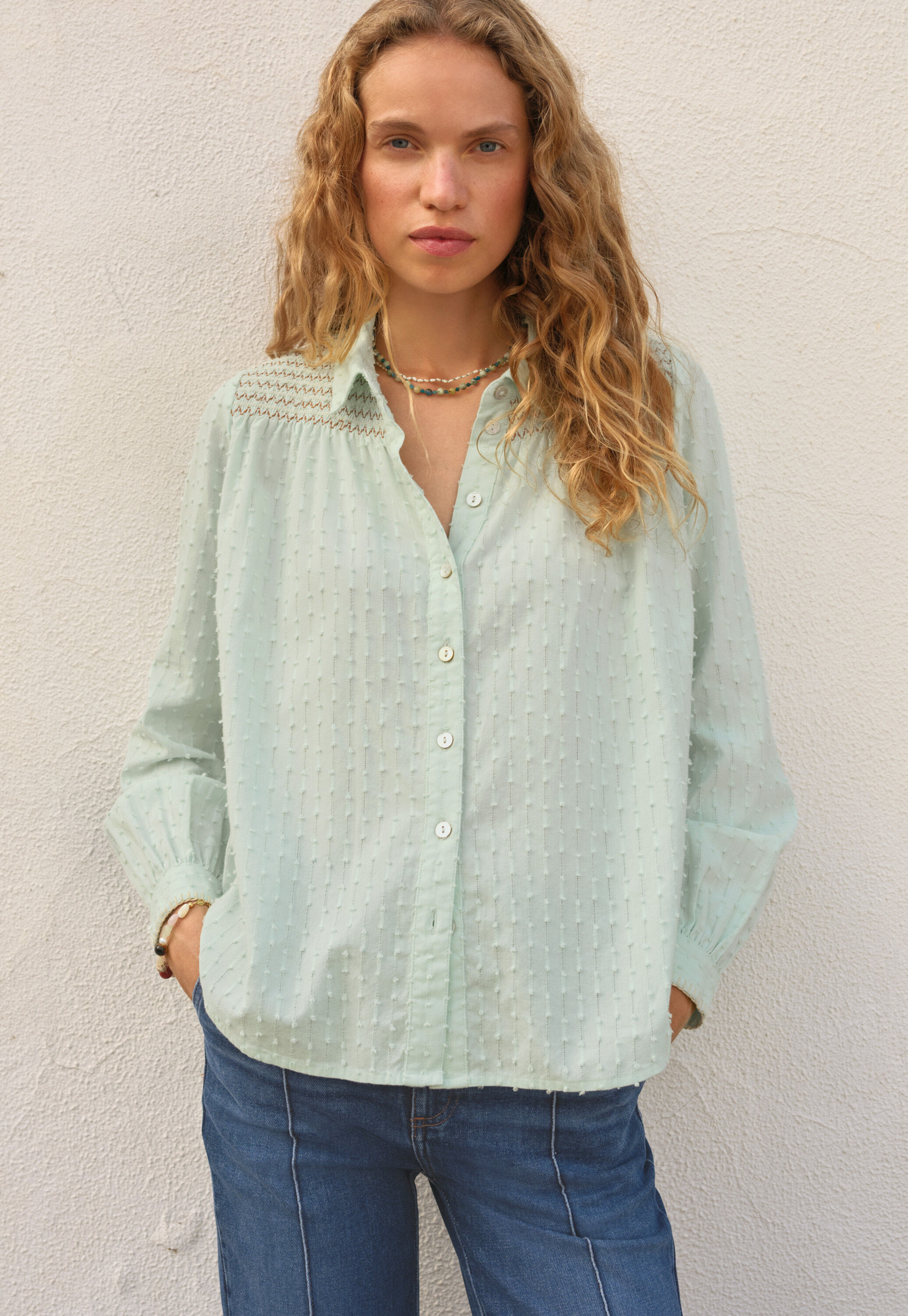 Bluse mit Biesen