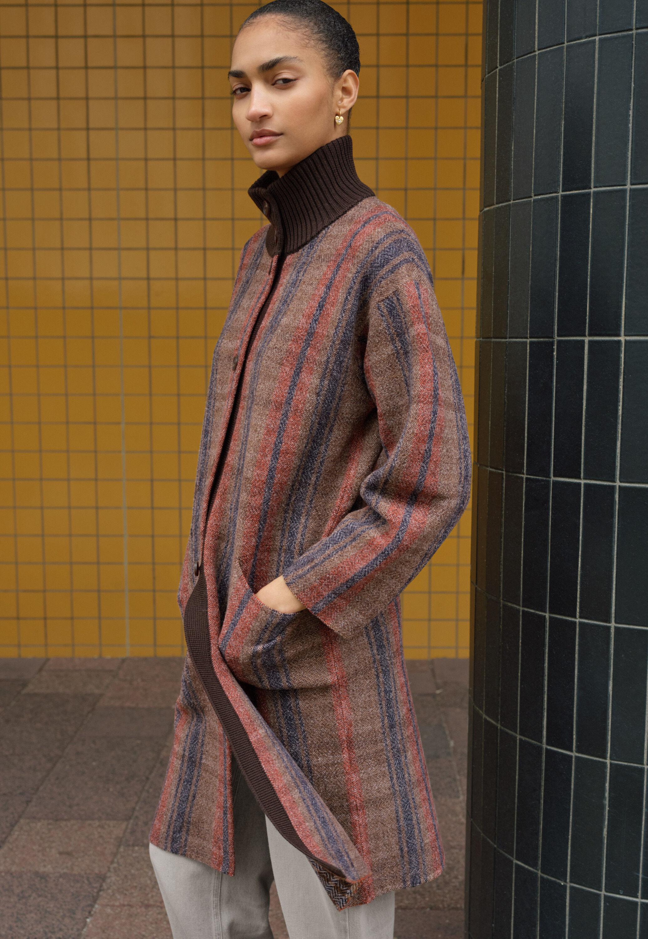 Cardigan mit Zopfmuster
