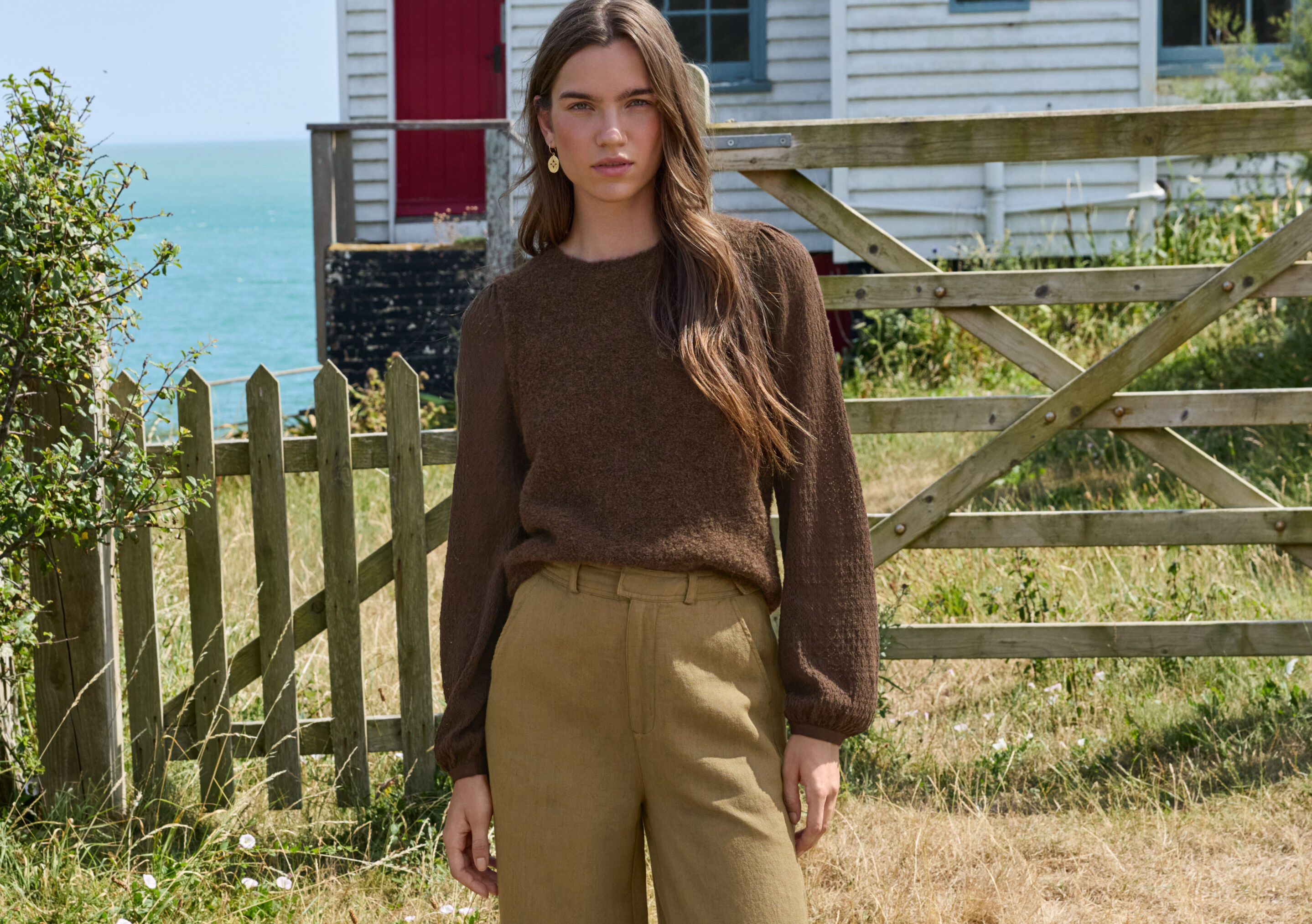 Pullover mit Pointelle-&Auml;rmeln