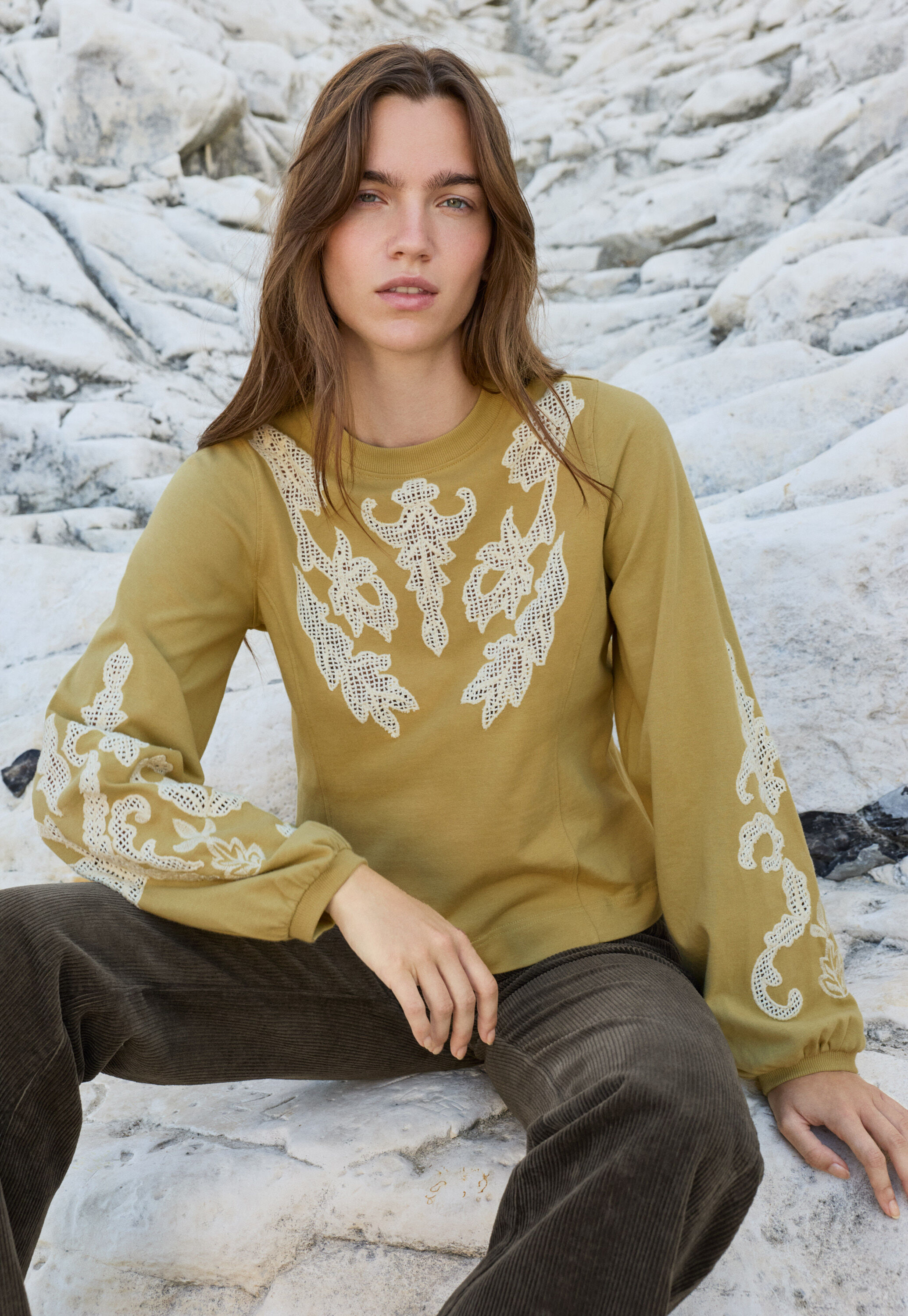 Sweatshirt mit Spitze