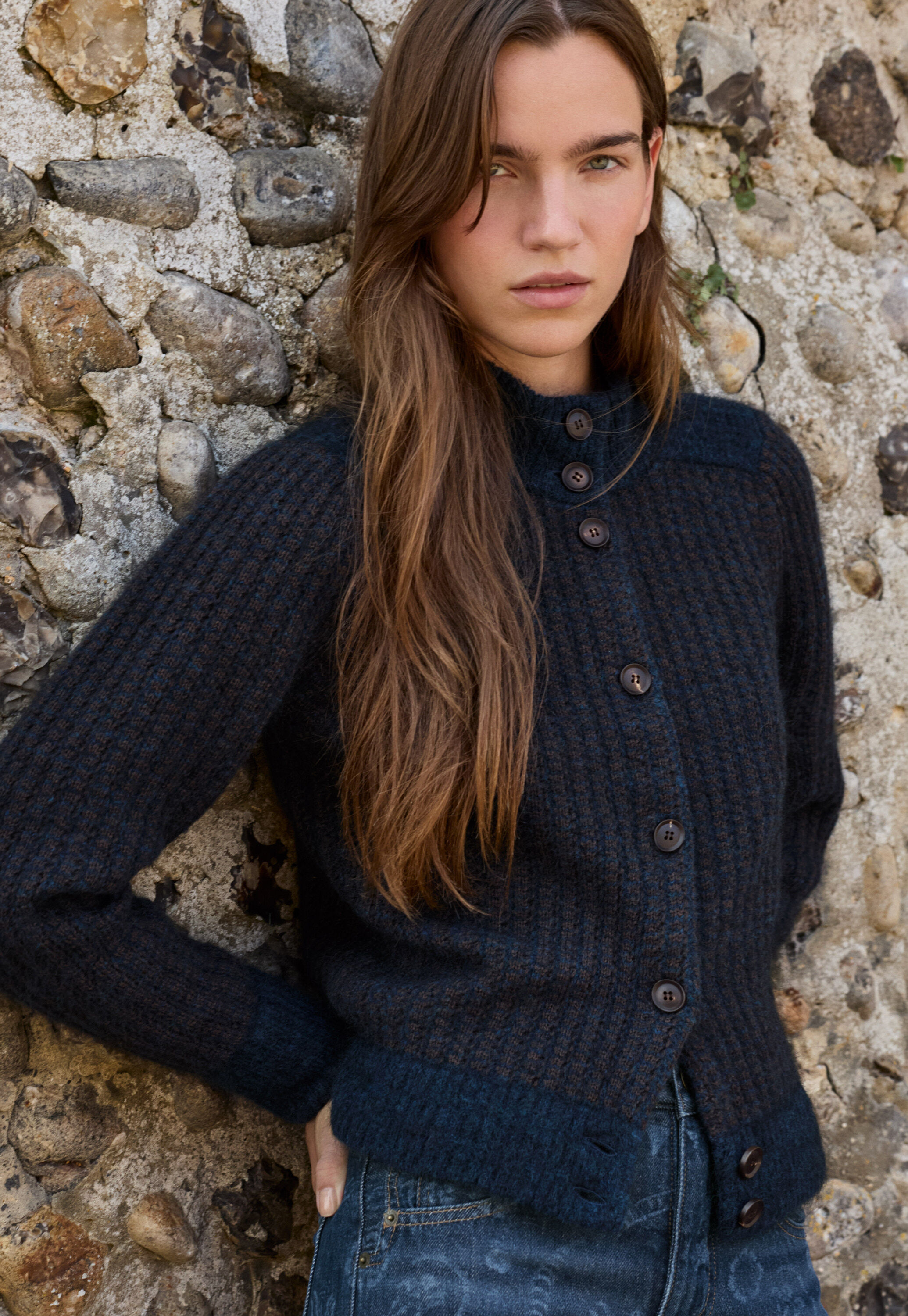 Gestrickte Jacke mit Maschendetails