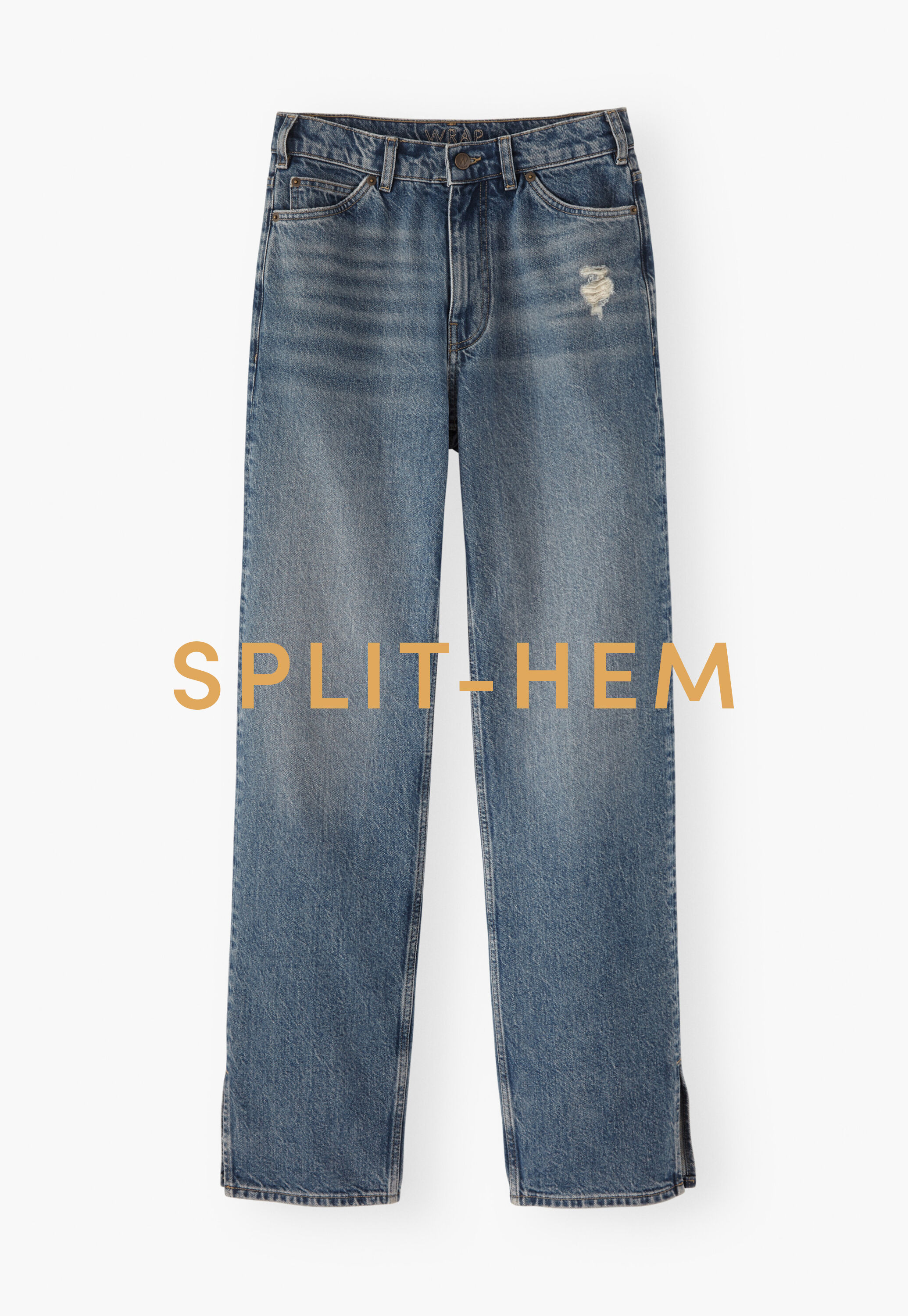 Jeans mit geschlitztem Saum