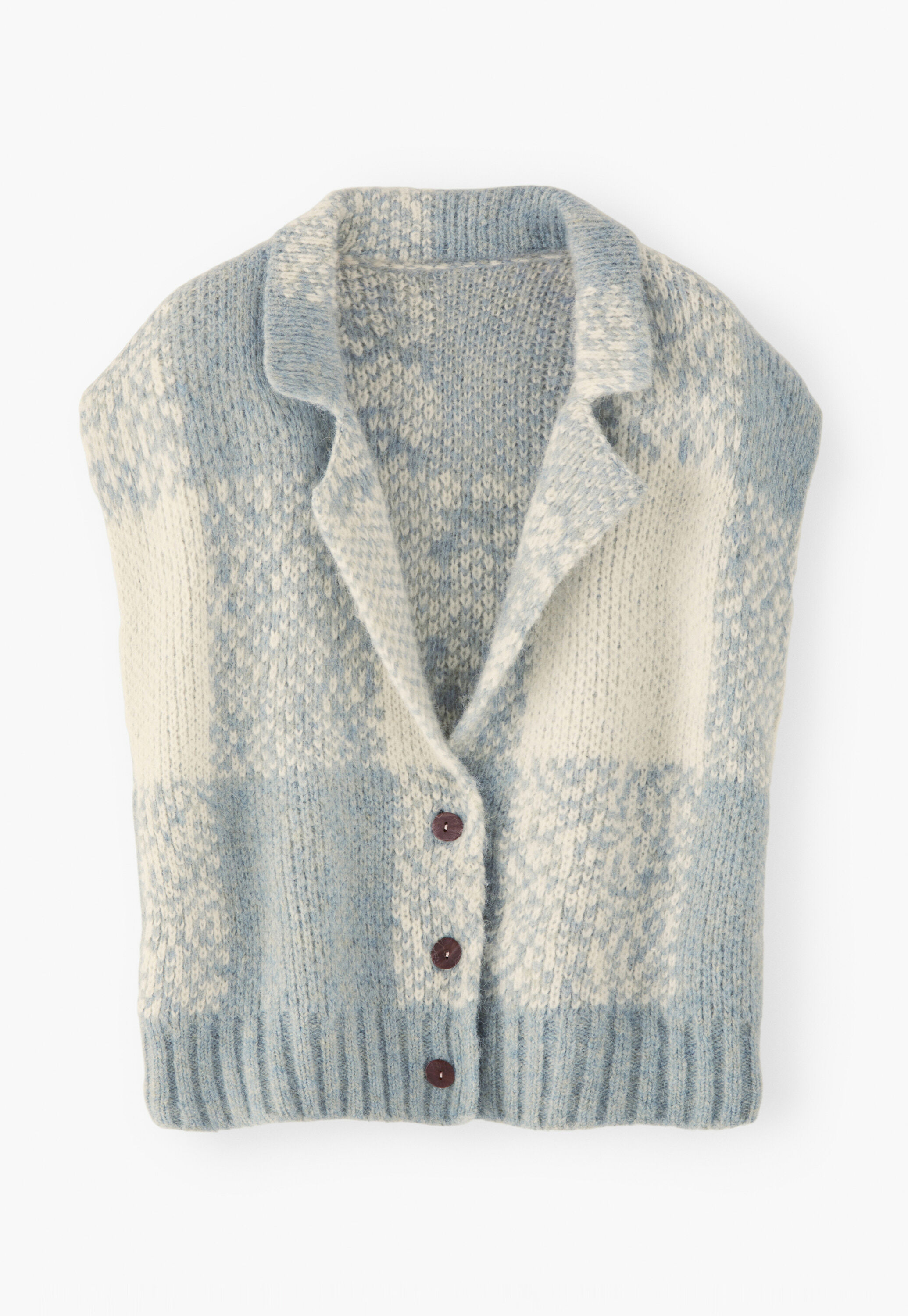 &Auml;rmellose Karojacke, Blau/Stein, large