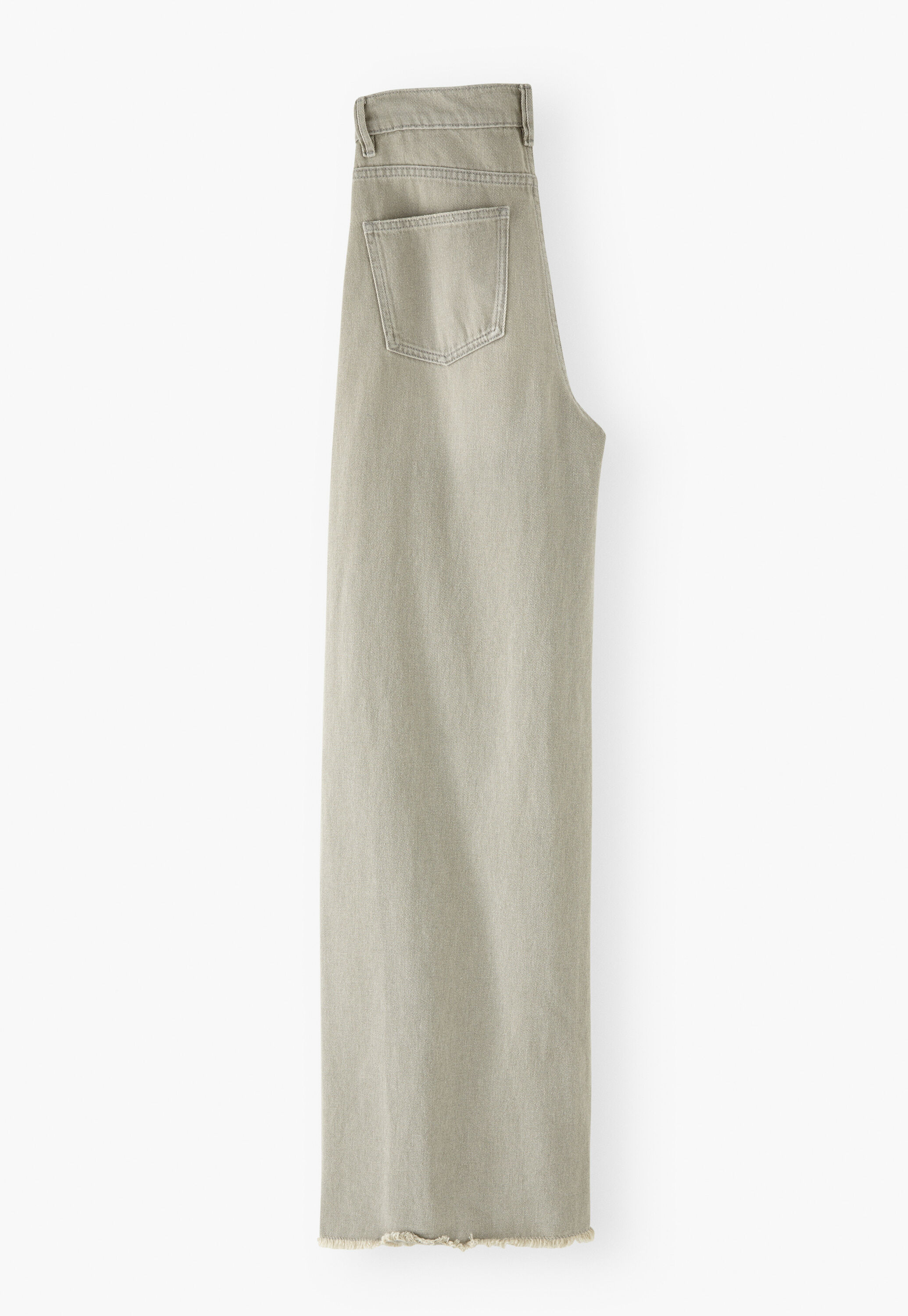 Mittelhoch taillierte Jeans mit weitem Bein, Blasses Grau, large