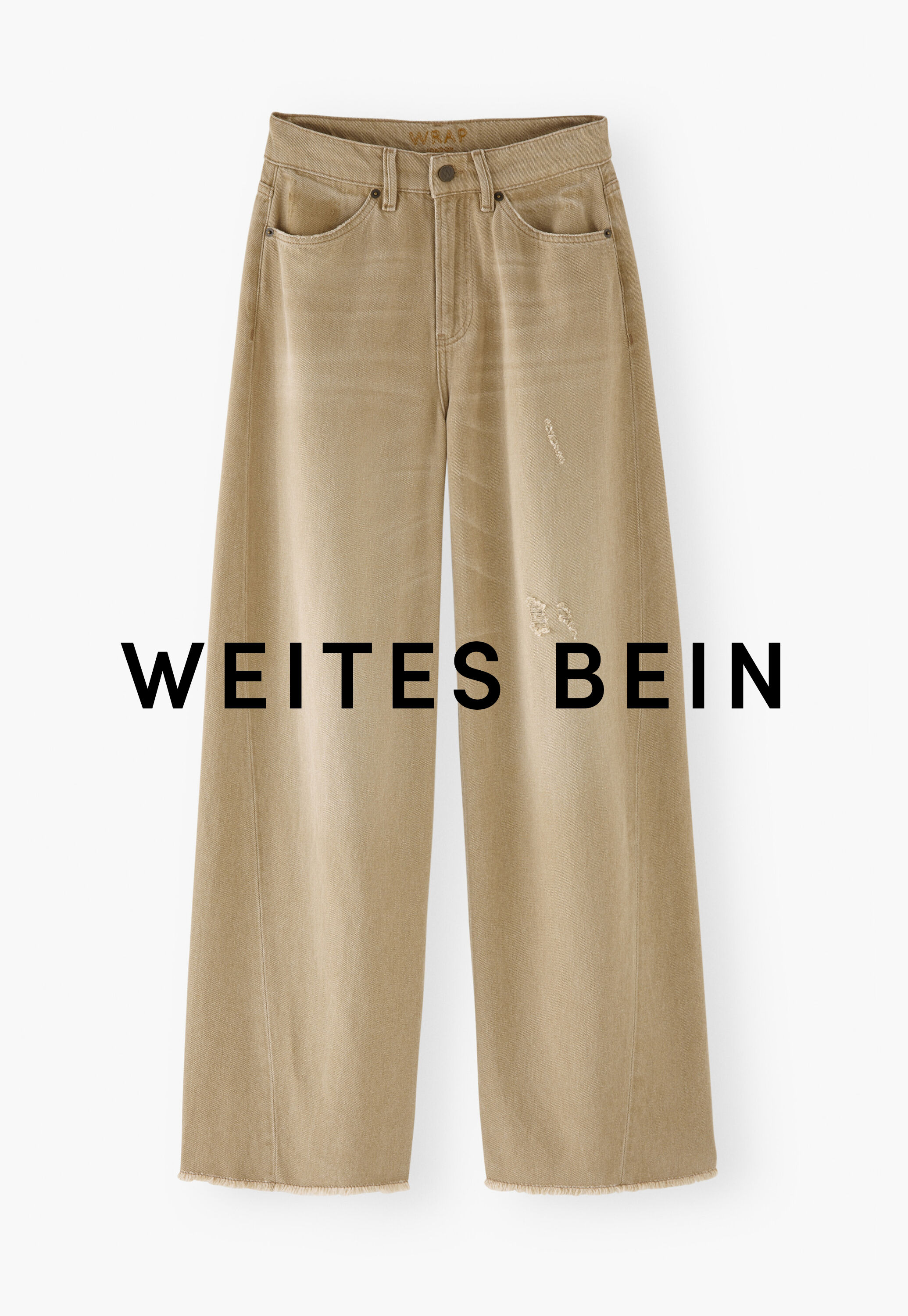 Mittelhoch taillierte Jeans mit weitem Bein