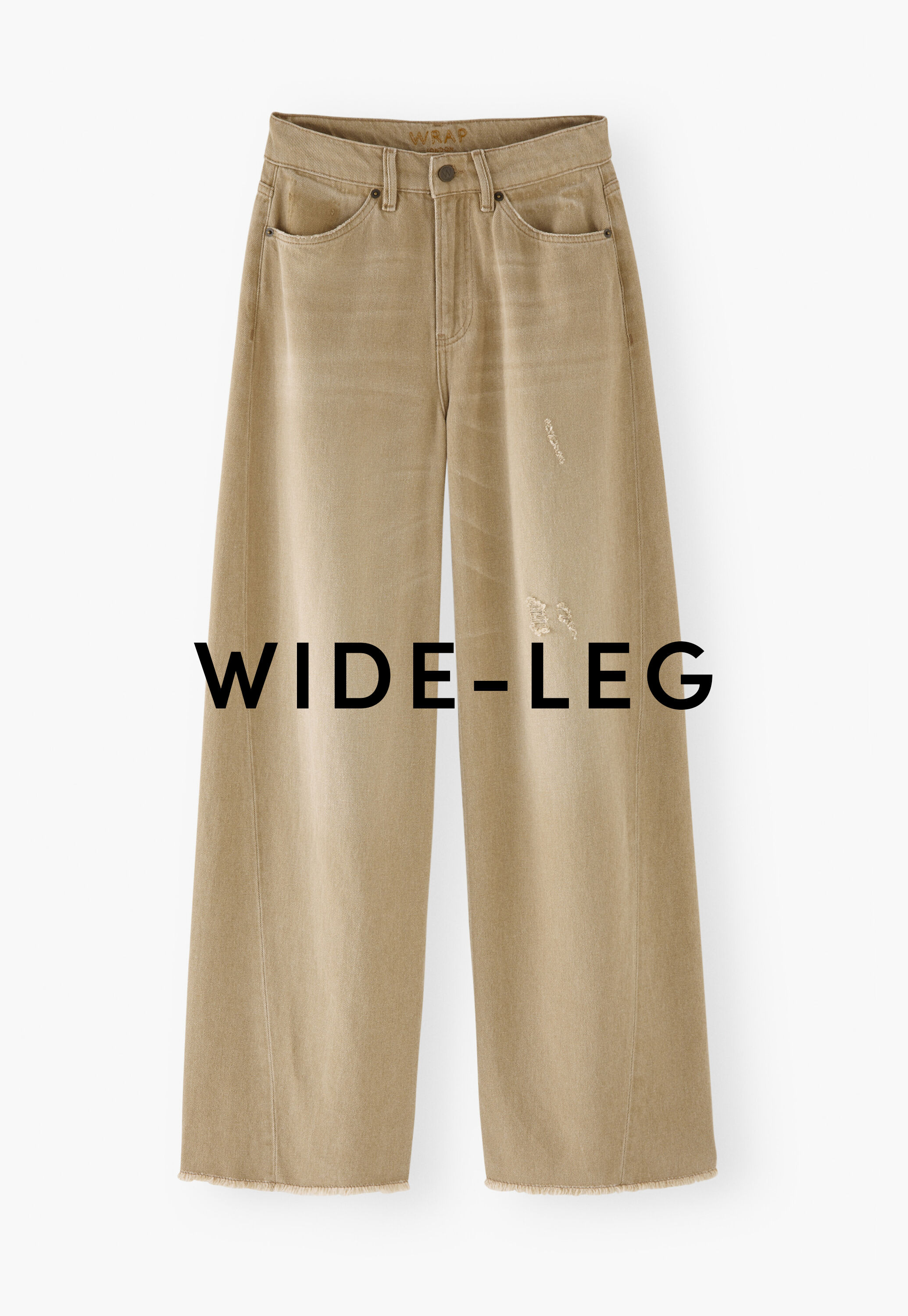 Mittelhoch taillierte Jeans mit weitem Bein