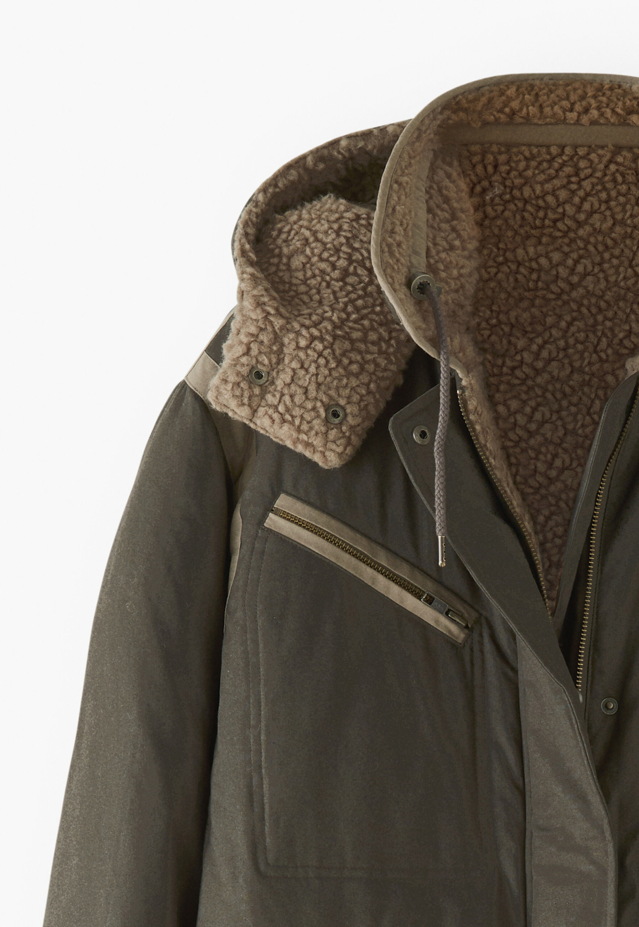 Borg-Parka, Dunkles Khaki, large
