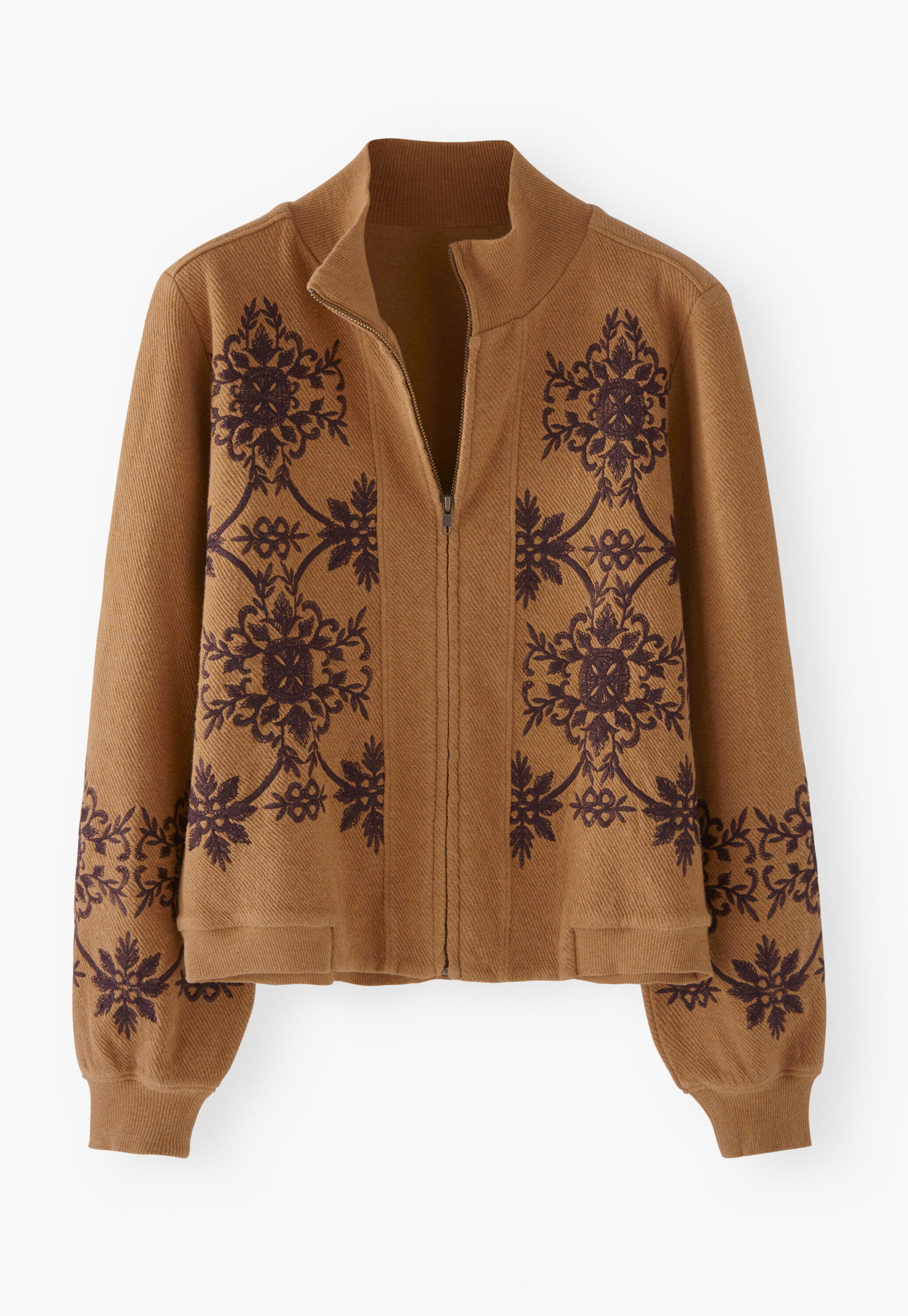 Bestickte Jersey-Jacke