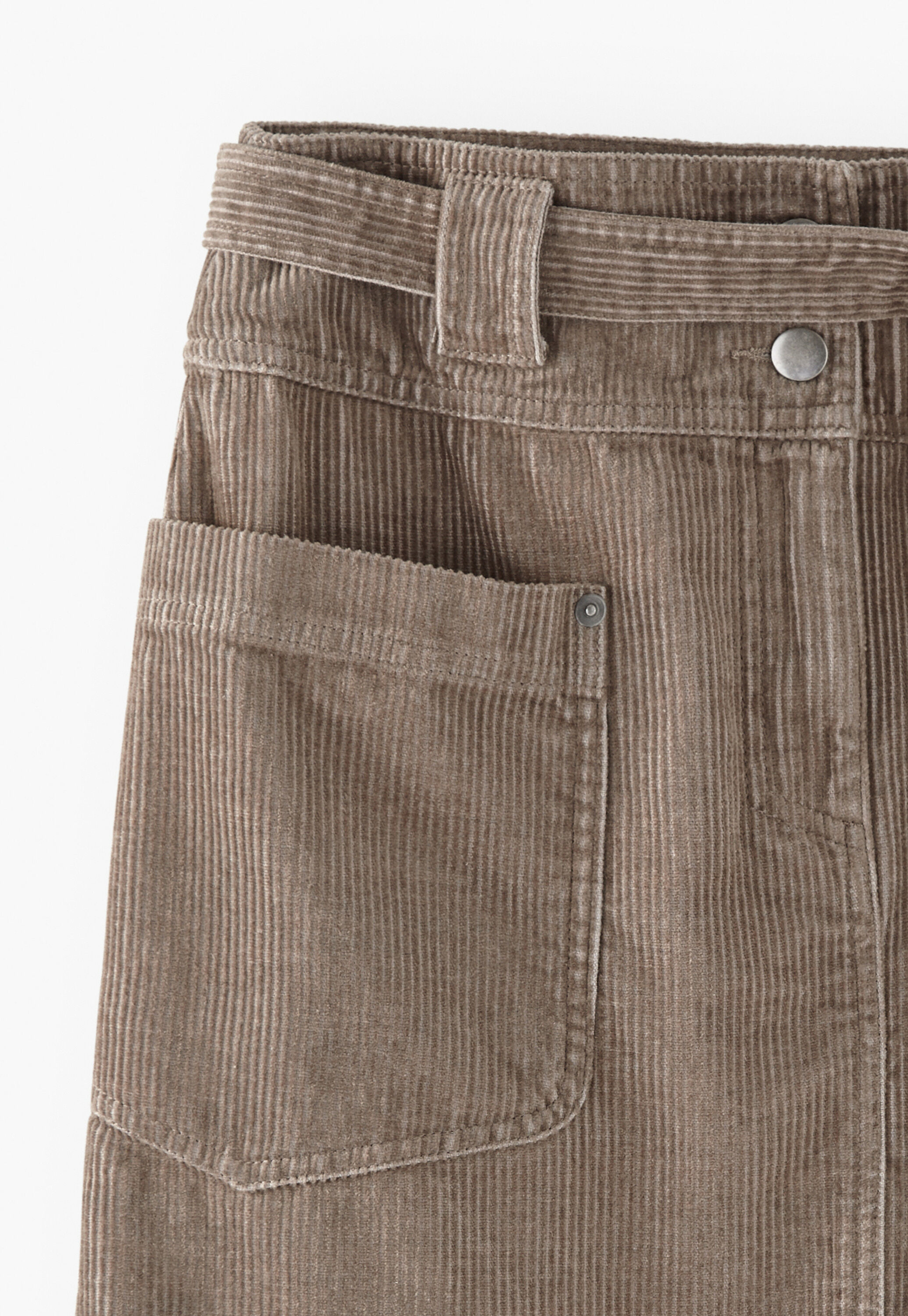 Kurzer Cordrock, Zartes Nerzbeige, large