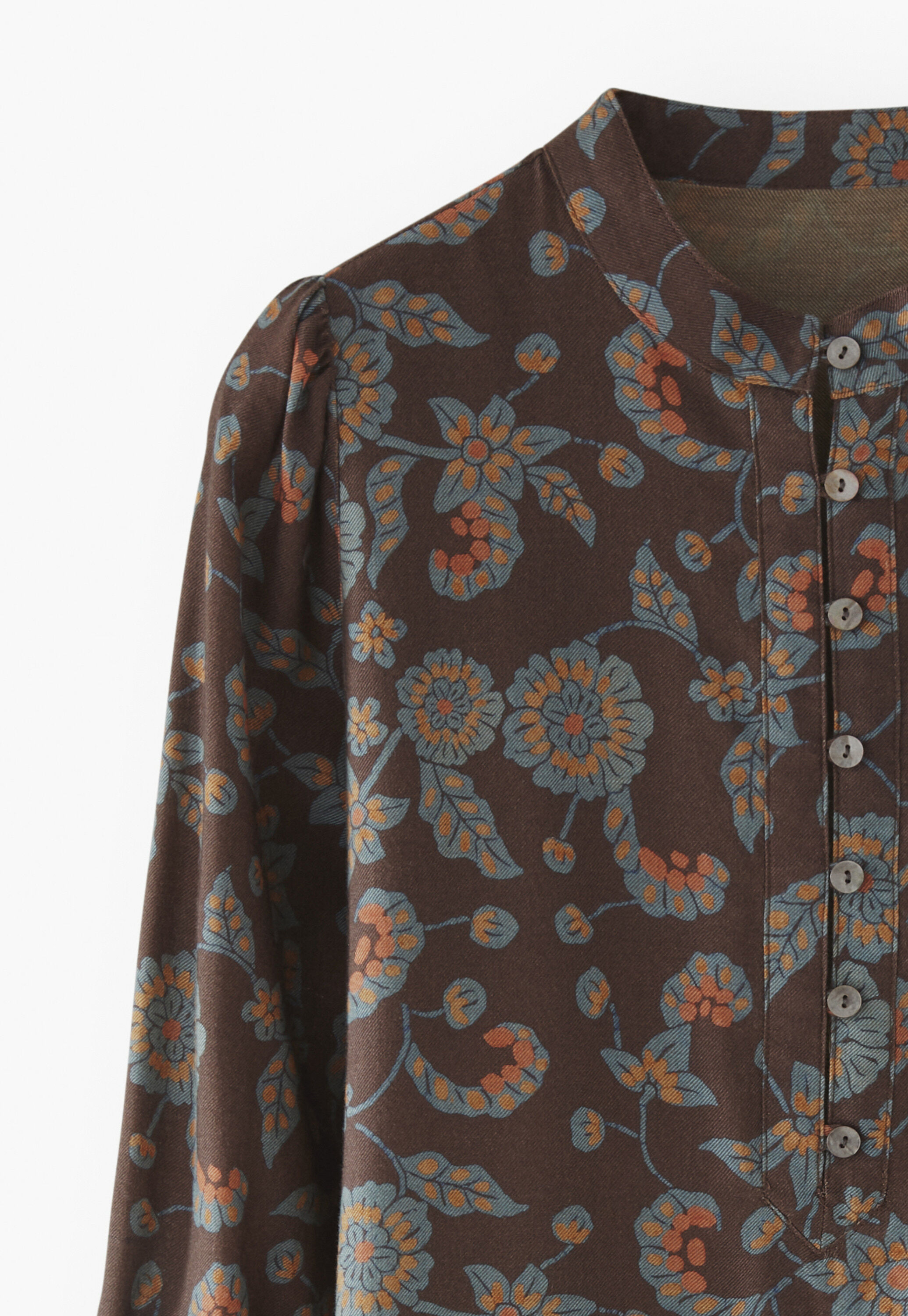 Kleid mit Print, Schokolade/Denim, large