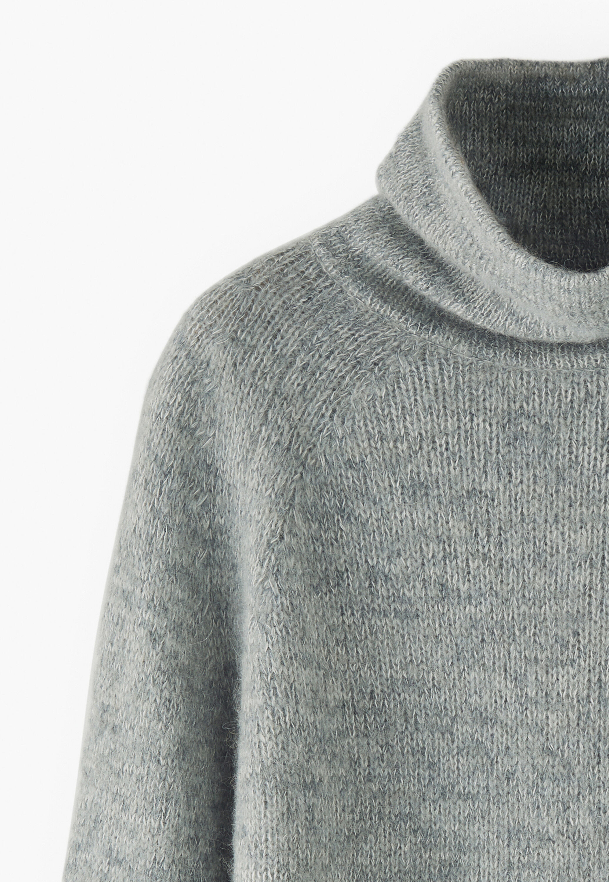 Raglanpullover mit hohem Kragen, Zartes Denimblau, large