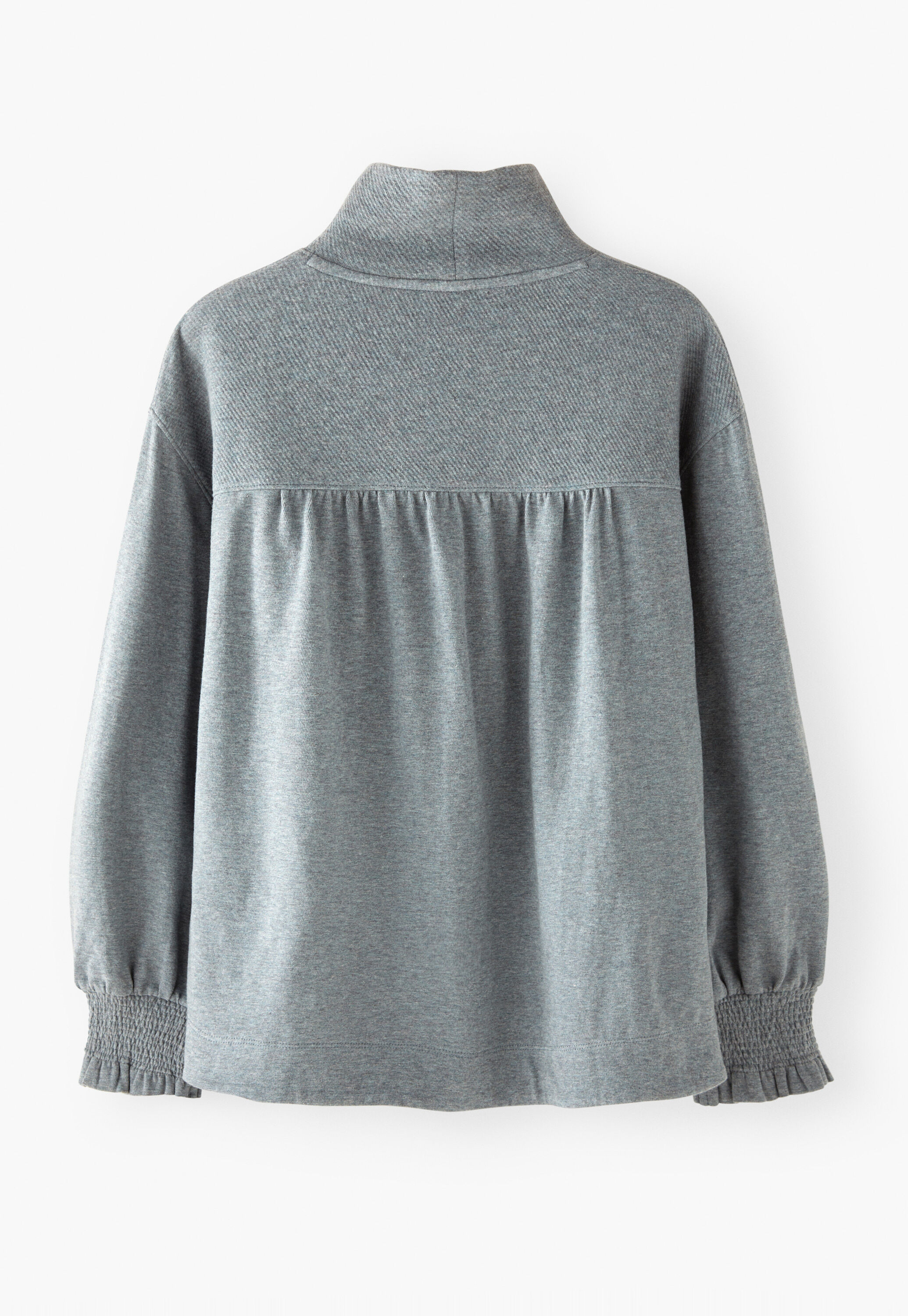 Sweatshirt mit hohem Kragen, Zartes Schieferblau, large