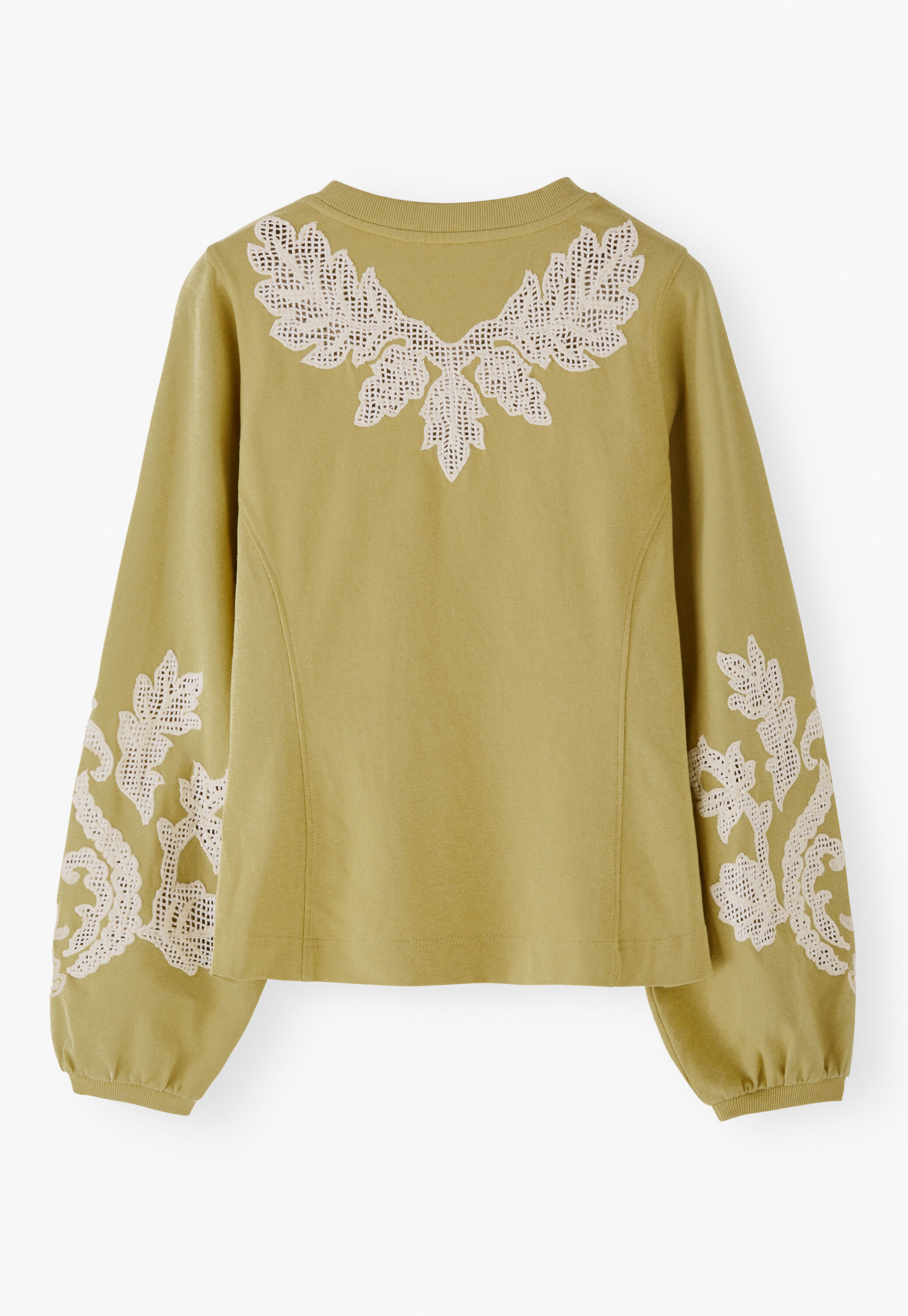 Sweatshirt mit Spitze, Limette, large