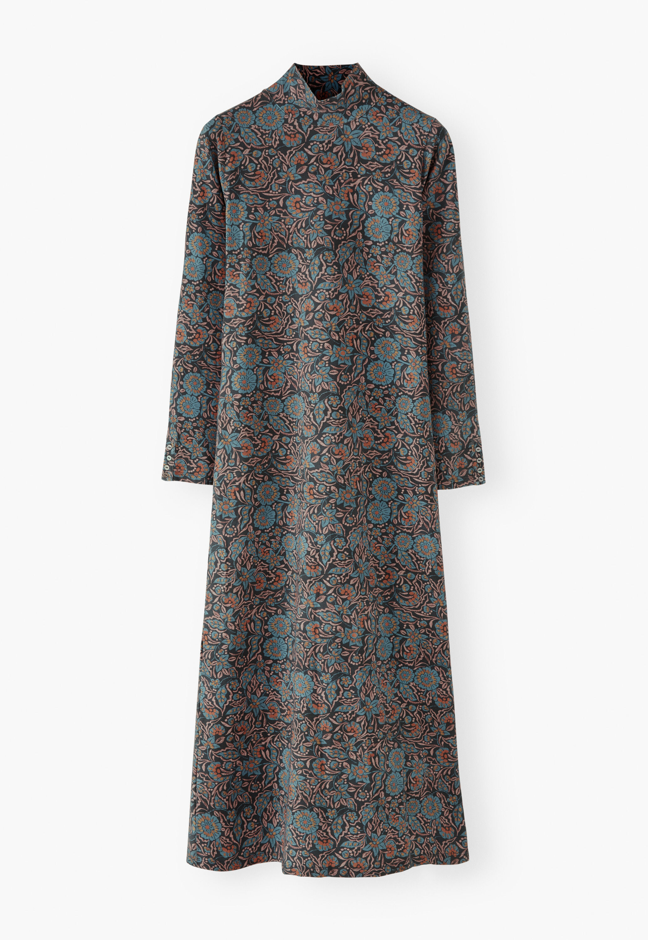 Bedrucktes Jerseykleid, Kohlschwarz/Ros&eacute;, large