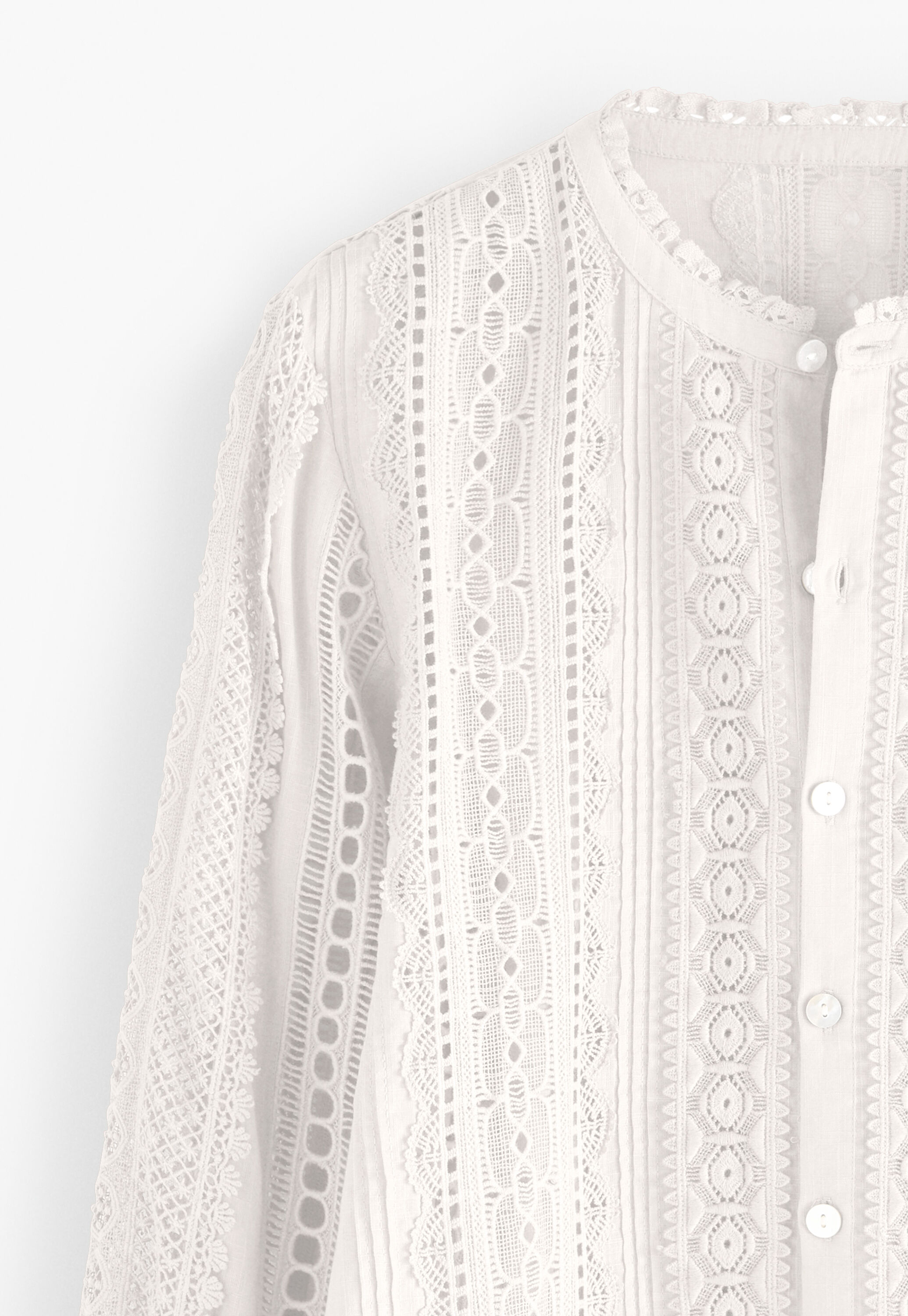 Spitzenbluse, Off-White, large