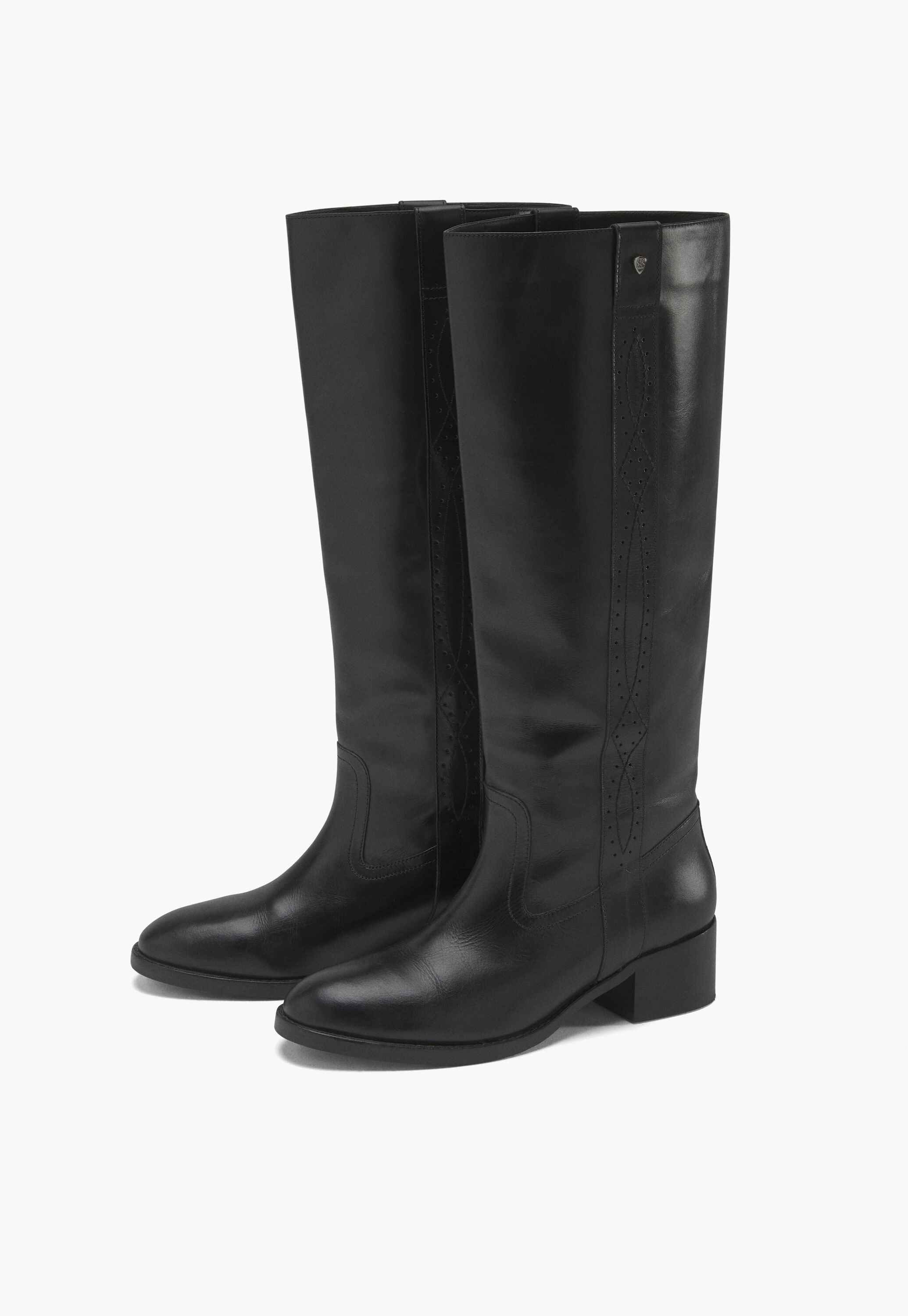 Kniehohe Stiefel, Schwarz, large