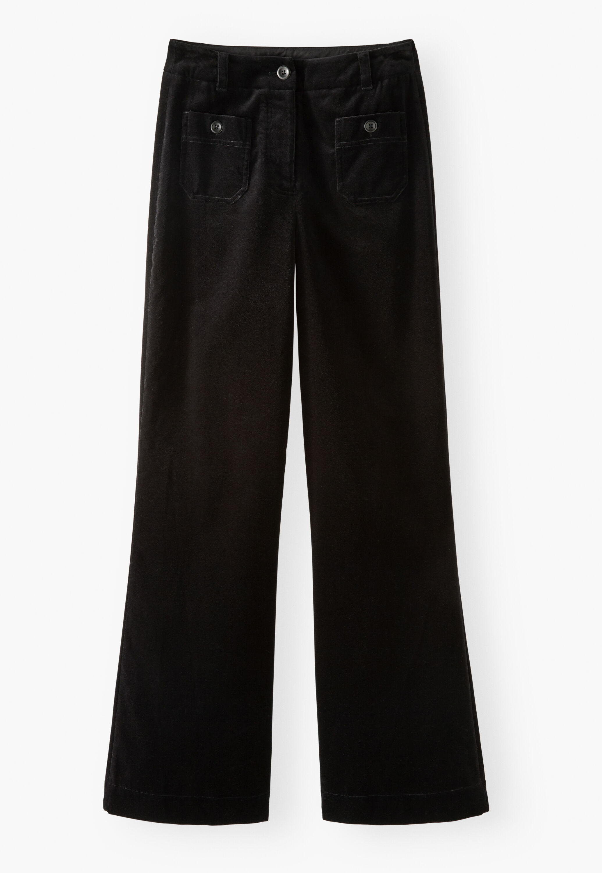 Samthose mit weitem Bein