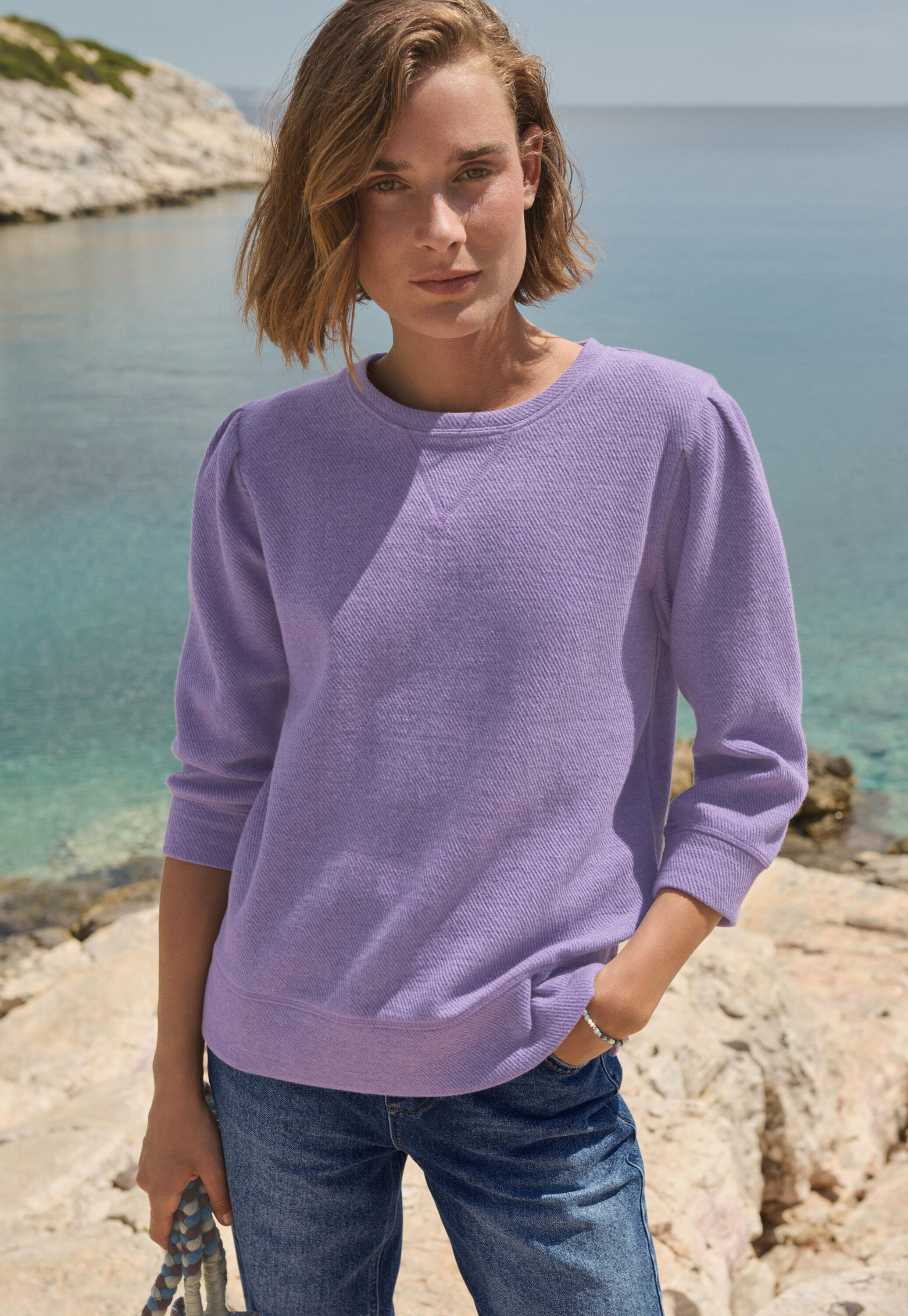 Sweatshirt mit Falten&auml;rmeln