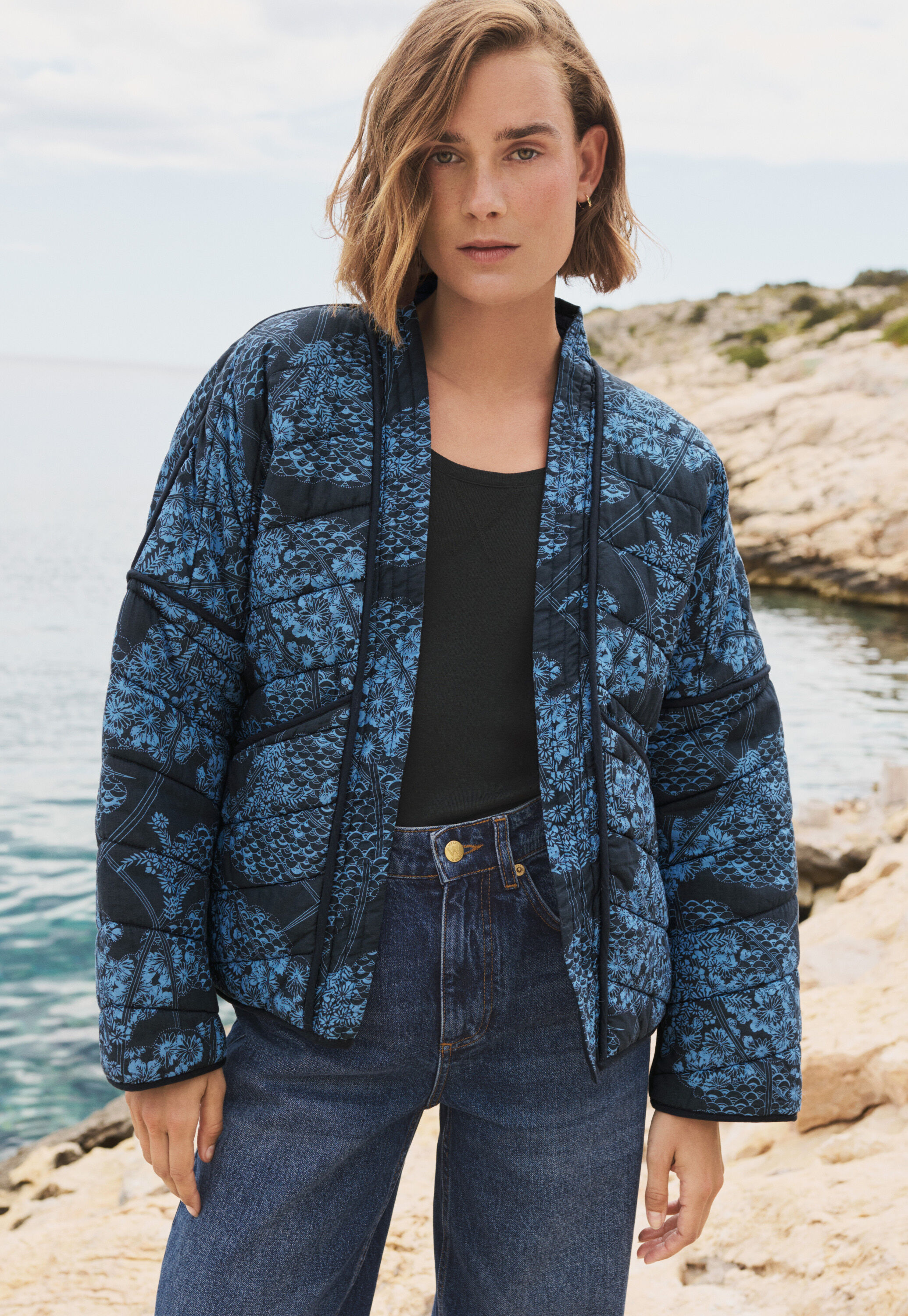 Gesteppte Jacke mit Print
