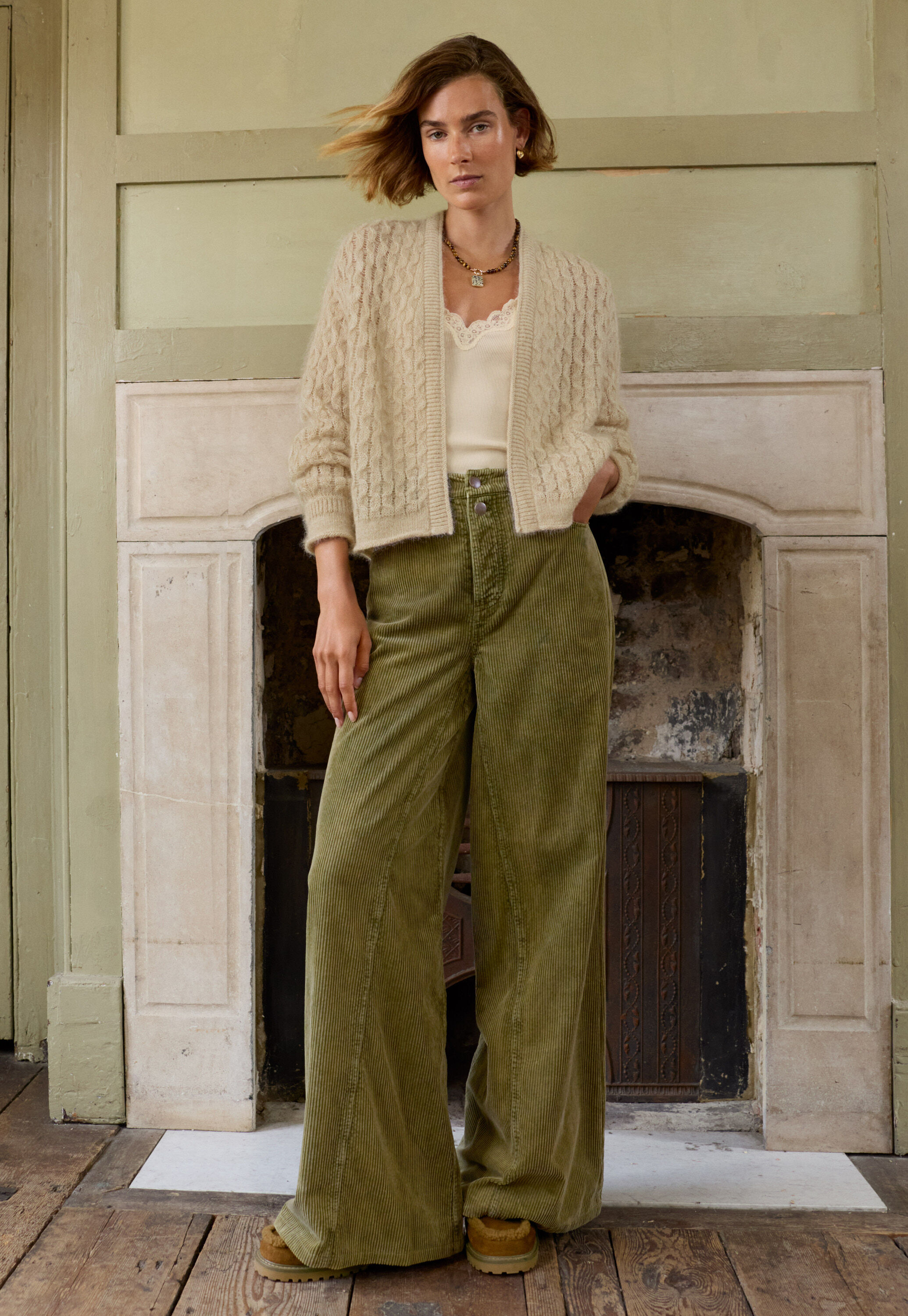 Cardigan mit Zopfmuster