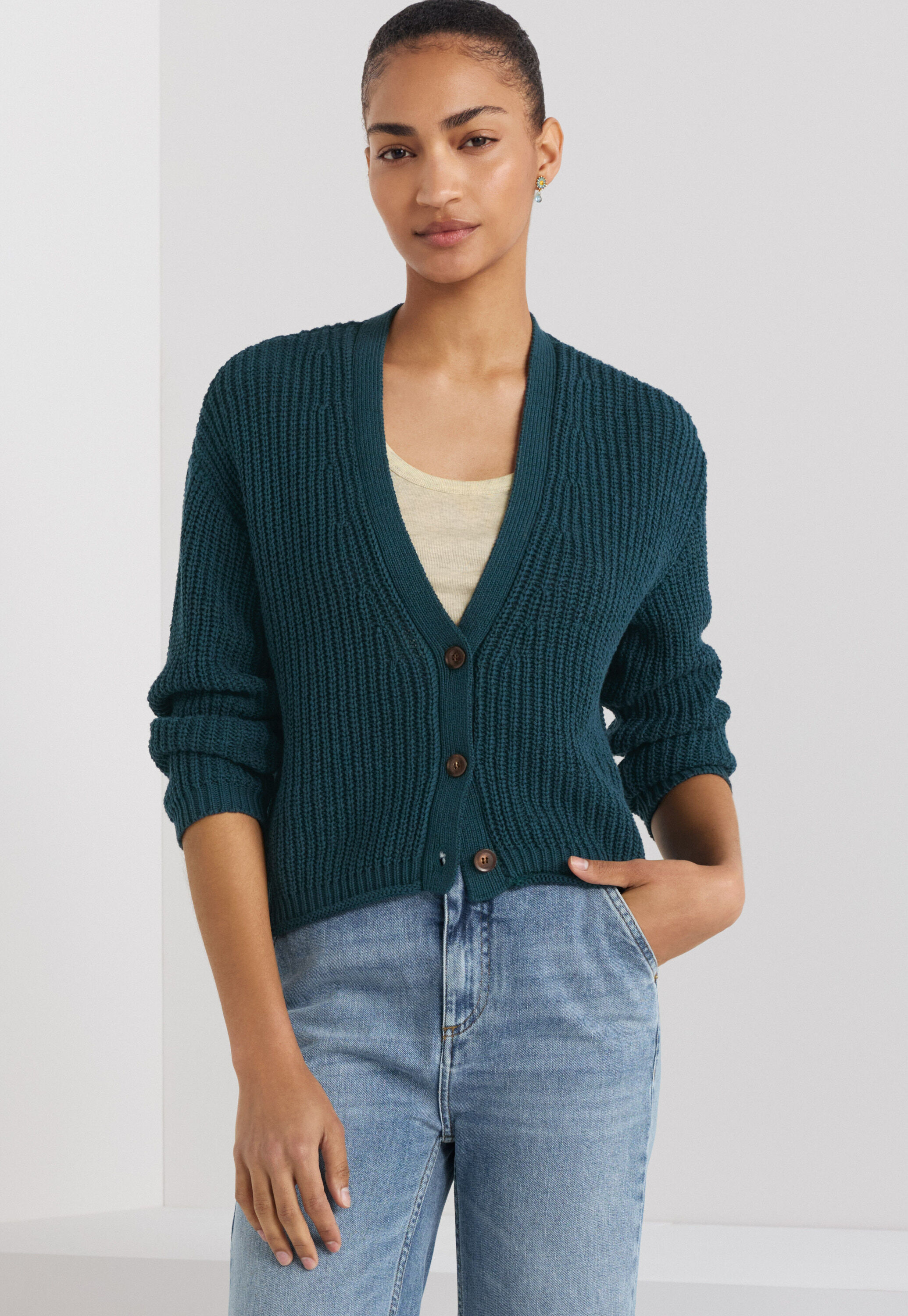 Cardigan mit V-Ausschnitt