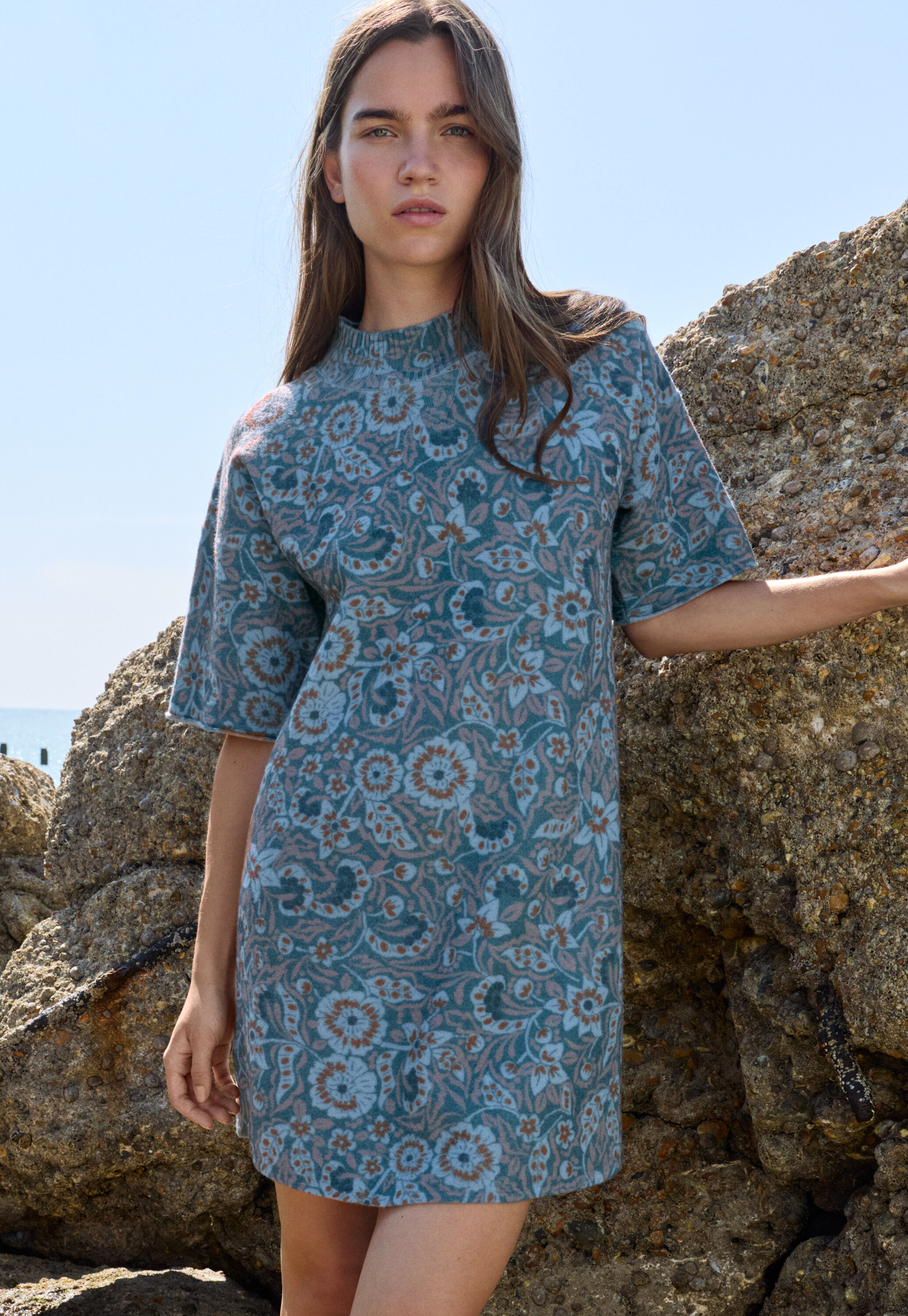 Bedrucktes Strickkleid