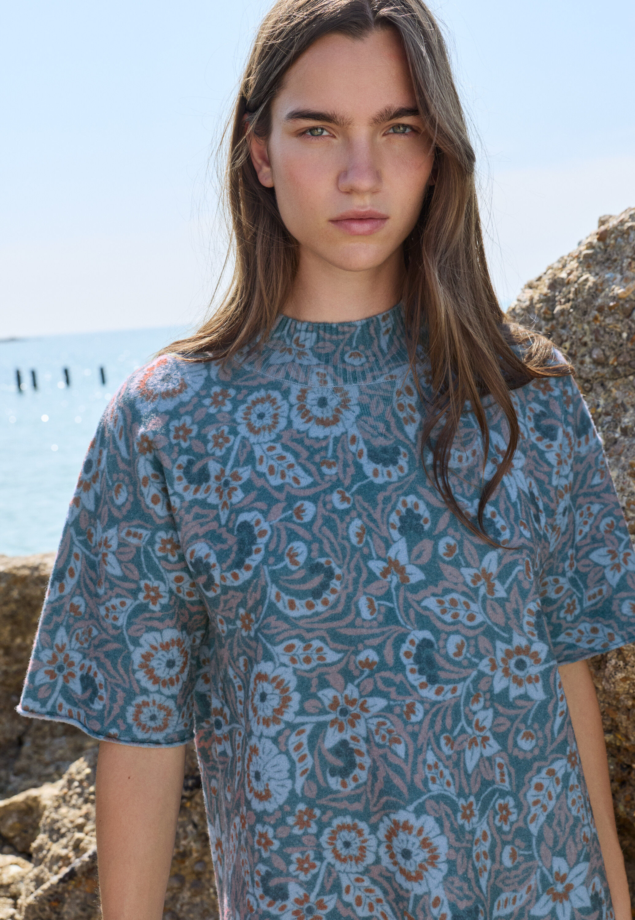 Bedrucktes Strickkleid