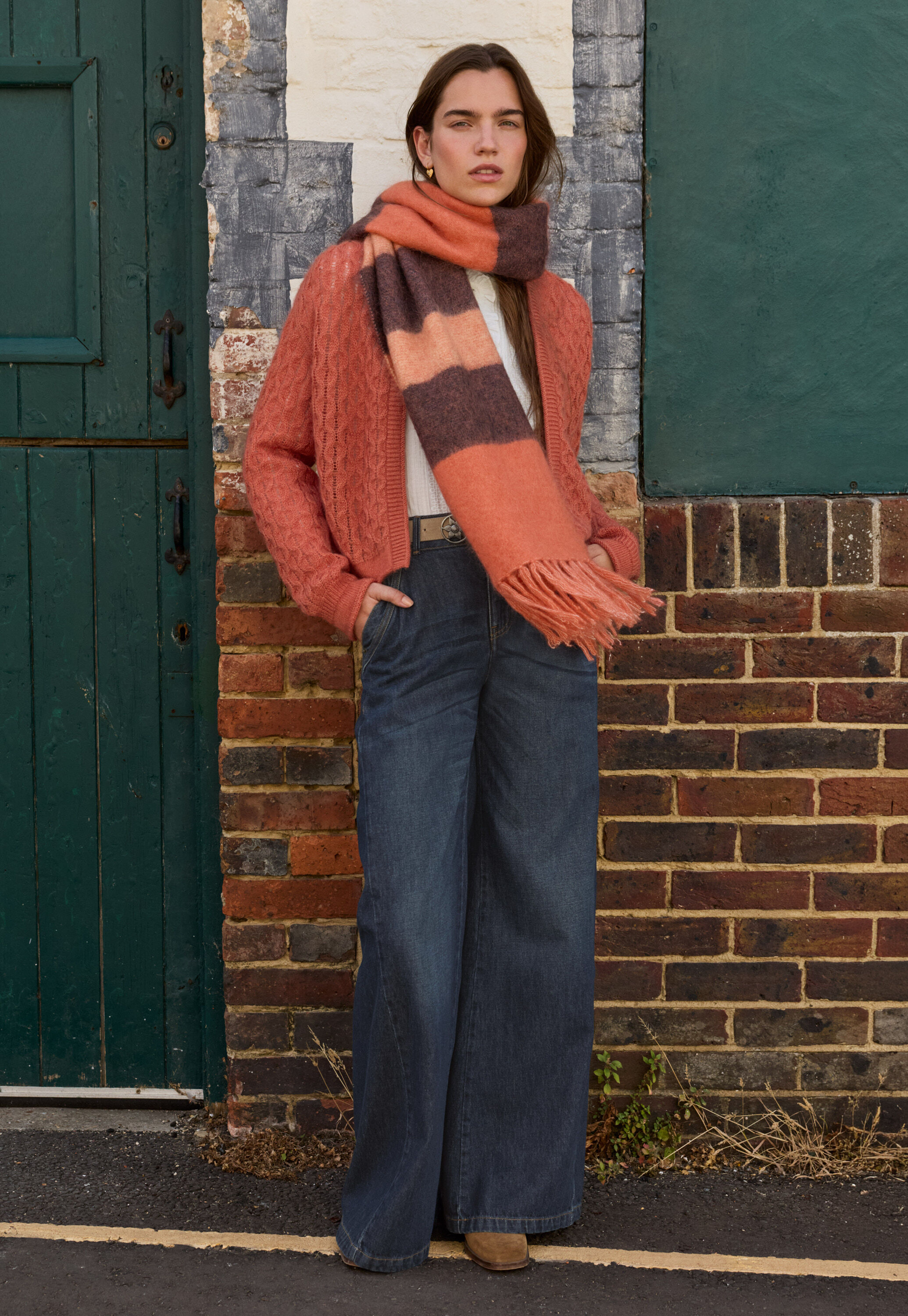Cardigan mit Zopfmuster