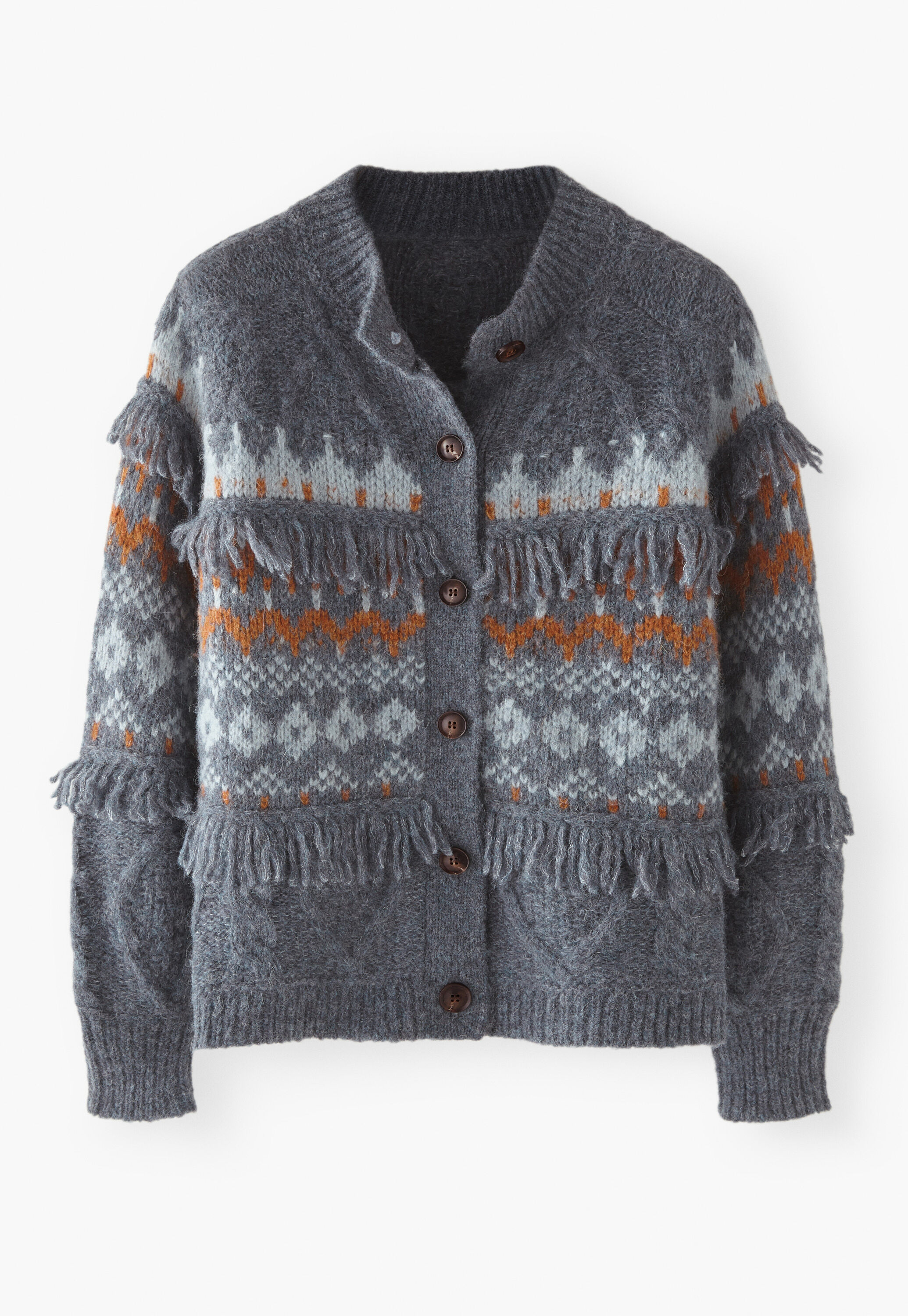 Cardigan mit Zopfmuster