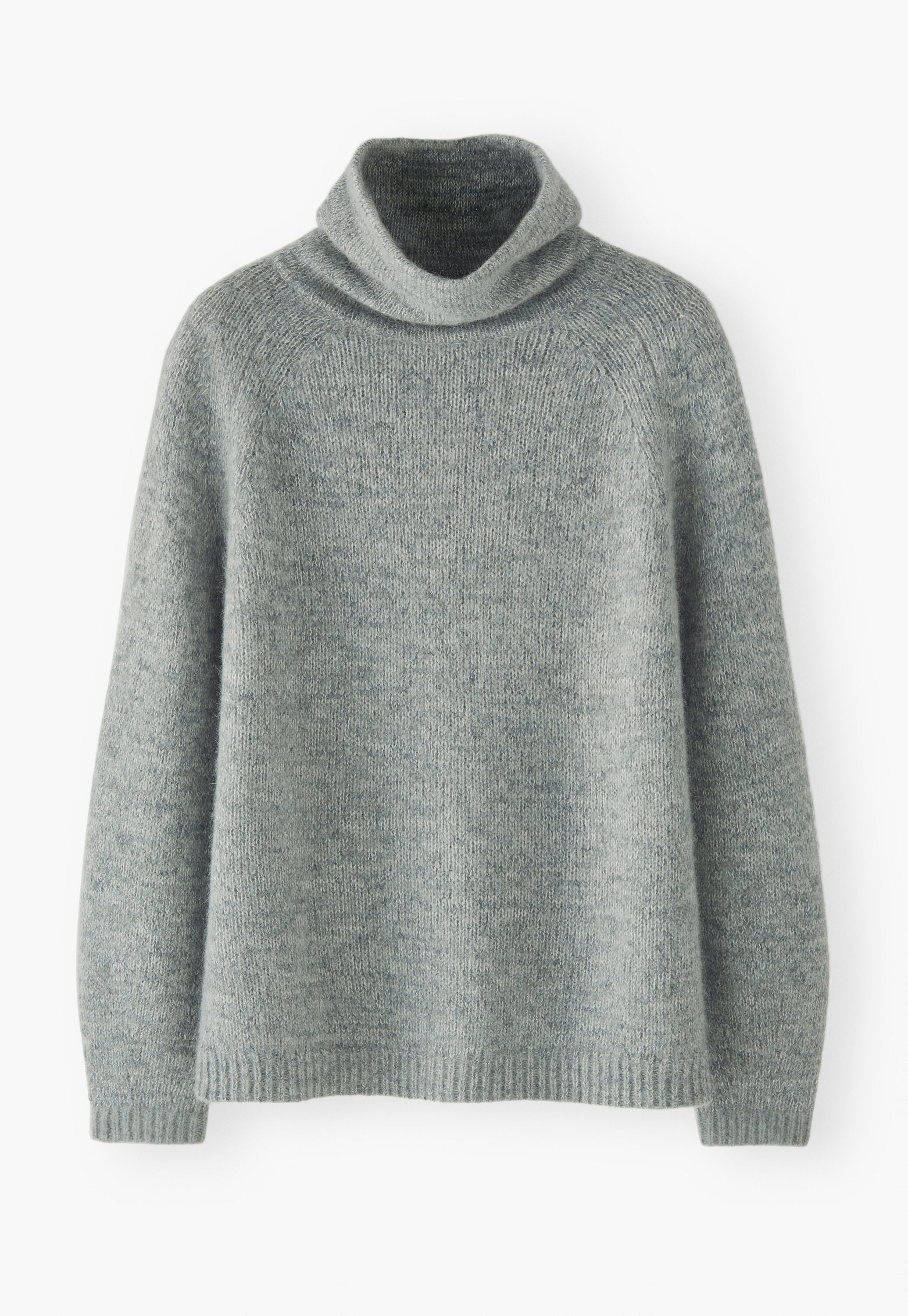 Raglanpullover mit hohem Kragen
