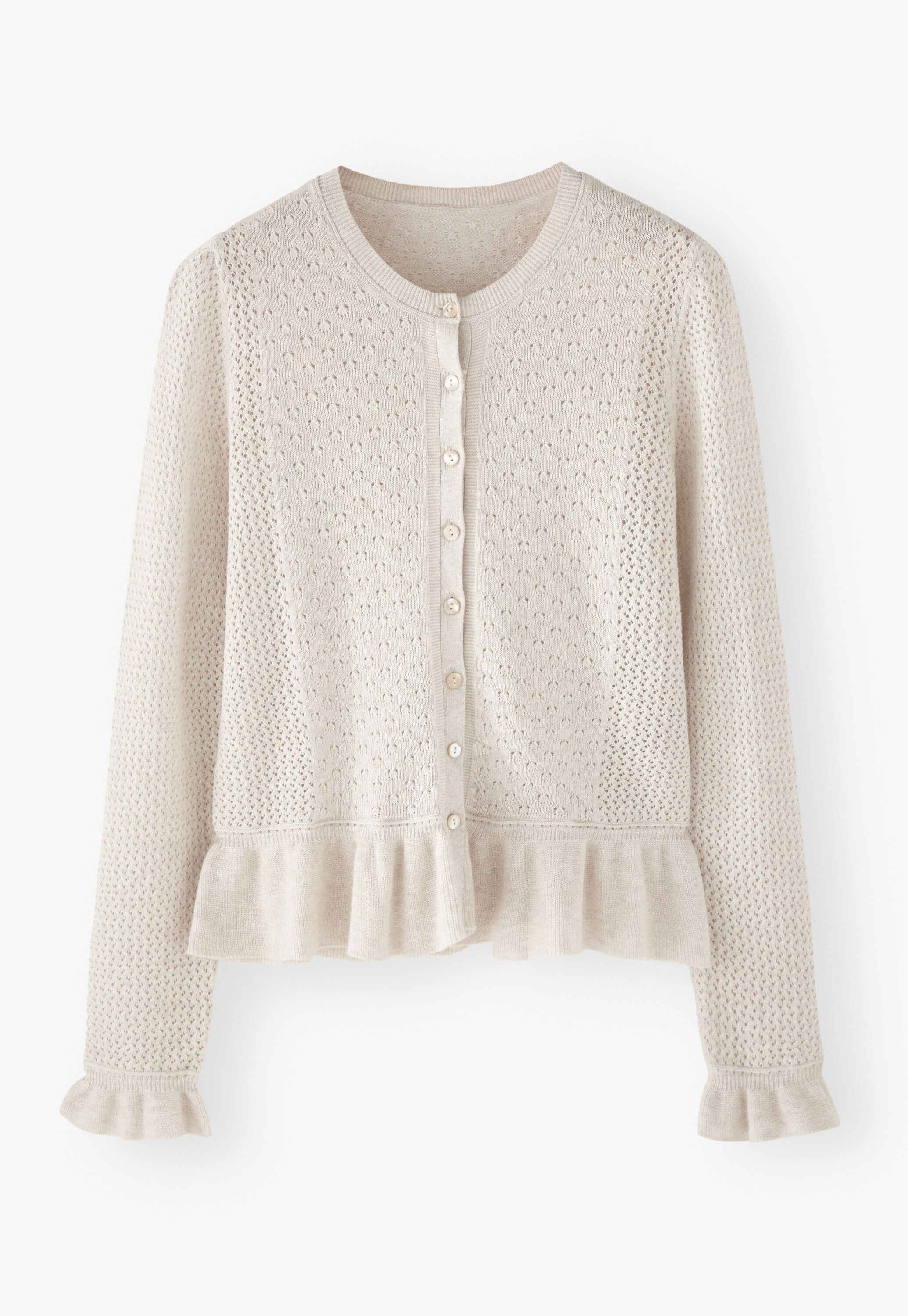 Cardigan mit Spitzenmuster