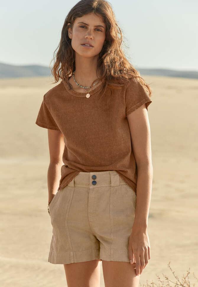 Kontraststoff-Shorts, Sand, completeTheLook