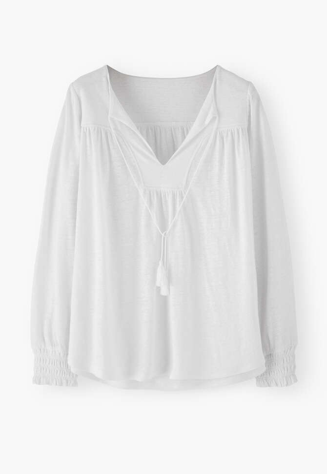 Gerafftes Top, Wei&szlig;, completeTheLook