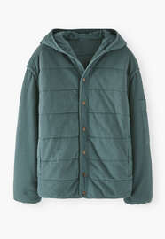 Gesteppte Jacke, St&uuml;rmisches Aquamarin, webstill