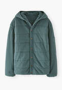 Gesteppte Jacke, St&uuml;rmisches Aquamarin, webstill