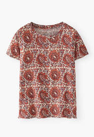 Bedrucktes T-Shirt, Flammenrot, webstill