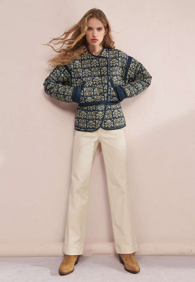 Steppjacke mit Print, Denimblau, completeTheLook