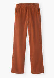 Hose mit geradem Bein aus Cord, Gebranntes Orange, webstill