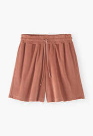 Shorts aus Frottee, Terracotta, webstill