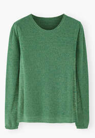 Gesprenkelter Pullover, Smaragd/Salbei, webstill