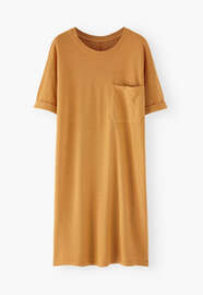T-Shirt-Kleid, Senfgold, webstill