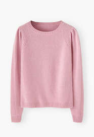 Pullover mit Puff&auml;rmeln, Pinkros&eacute;, webstill