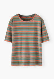 Gestreiftes T-Shirt, Ozean/Koralle, webstill
