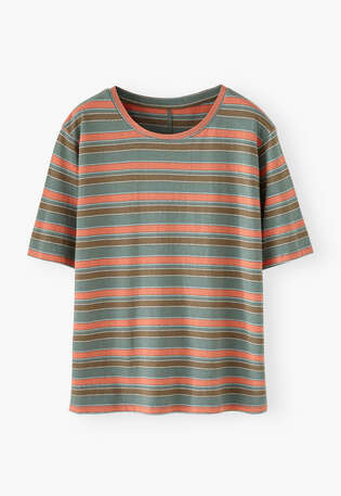 Gestreiftes T-Shirt, Ozean/Koralle, webstill