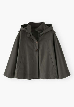 Cape, Dunkles Khaki, webstill