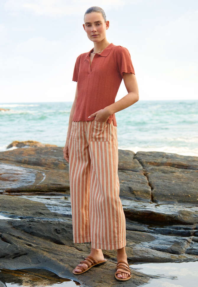 Pointelle-Pullover mit Kragen, Chili, completeTheLook