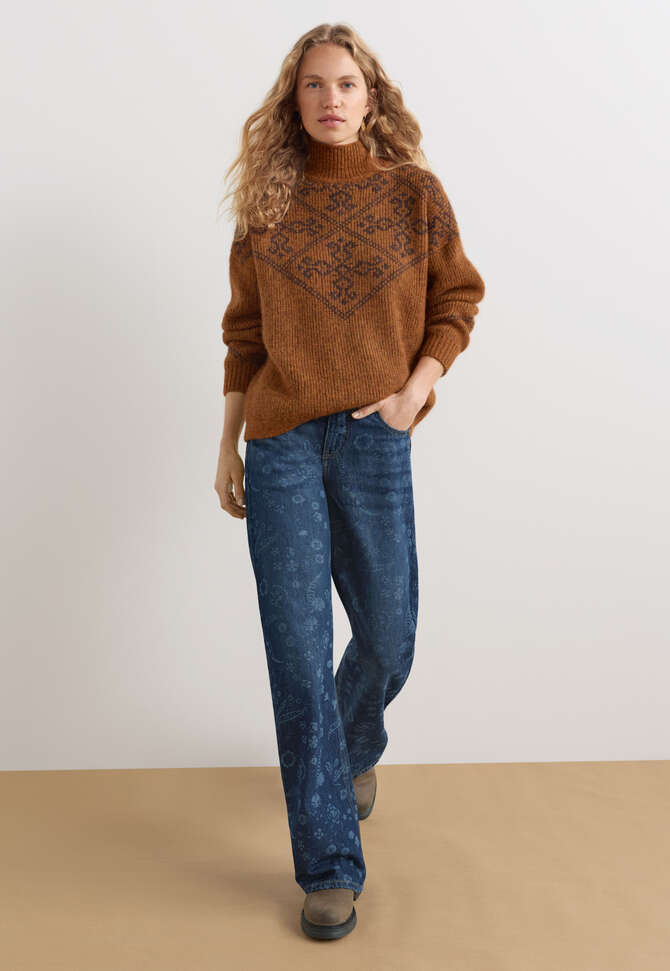 Jeans mit Laser-Effekt, Dunkler Ozean, completeTheLook