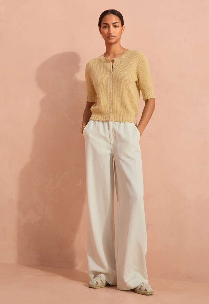 Fangmuster-Pullover, Warmes Gelb, completeTheLook