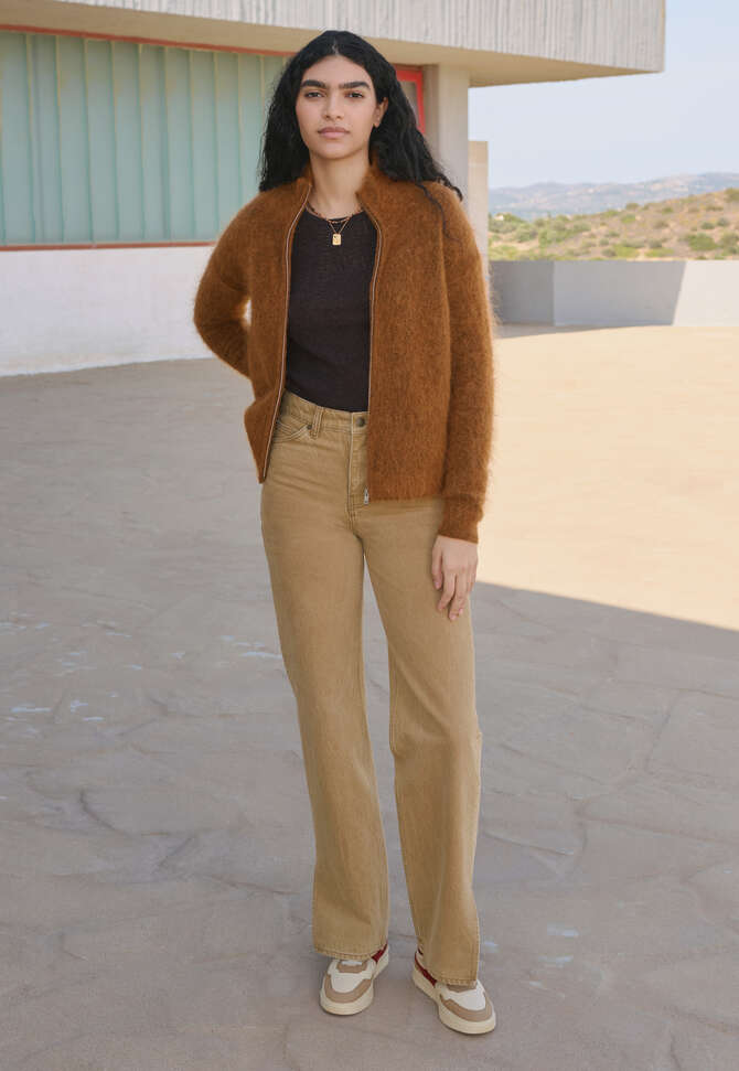 Pullover mit Rei&szlig;verschluss, Gebranntes Kupfer, completeTheLook